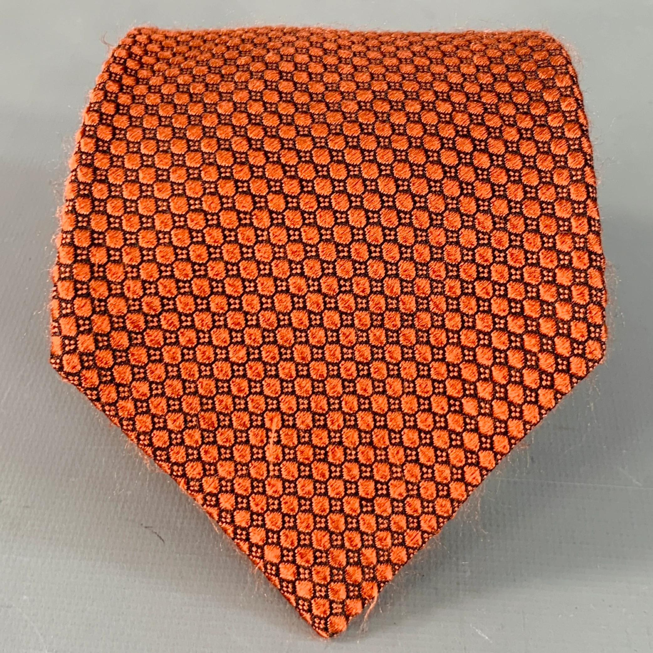 TOM FORD One Size Black Brick Checkered Silk Tie