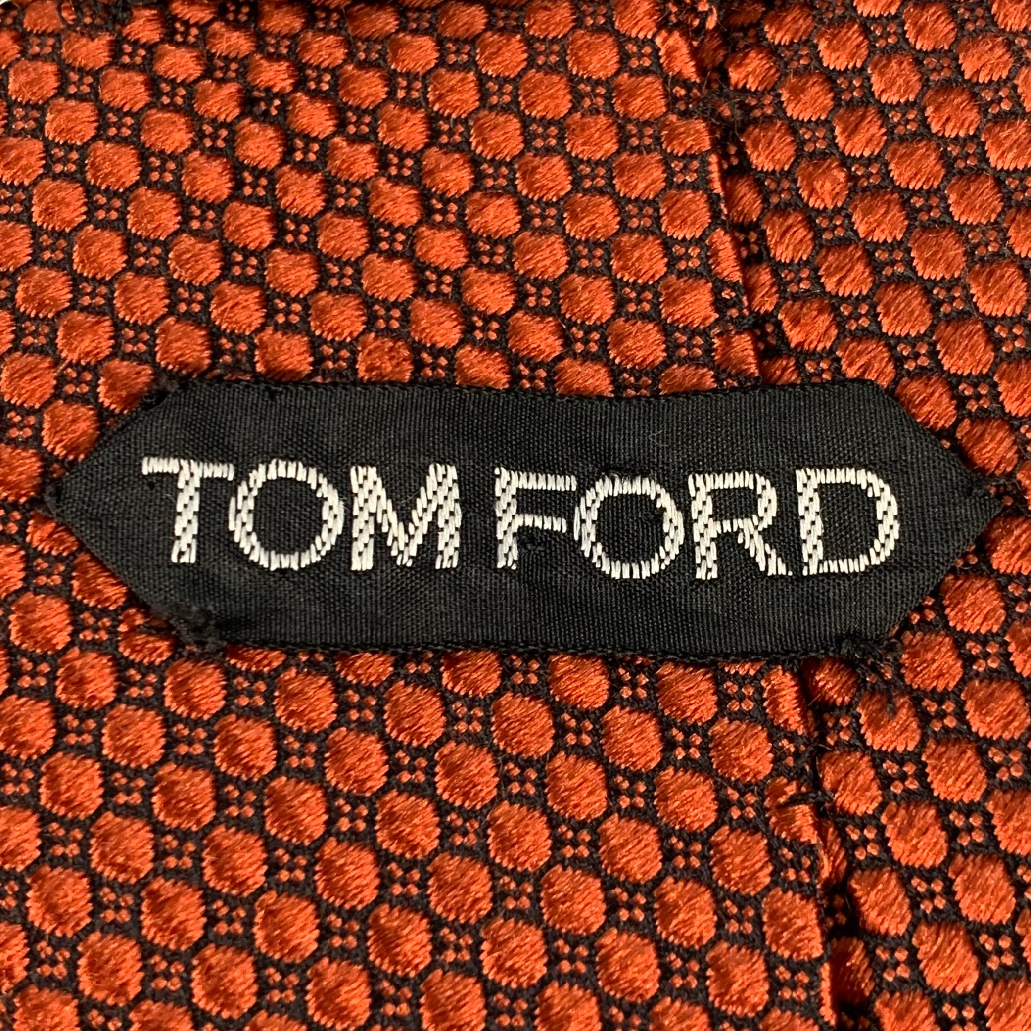 TOM FORD One Size Black Brick Checkered Silk Tie - Image 6