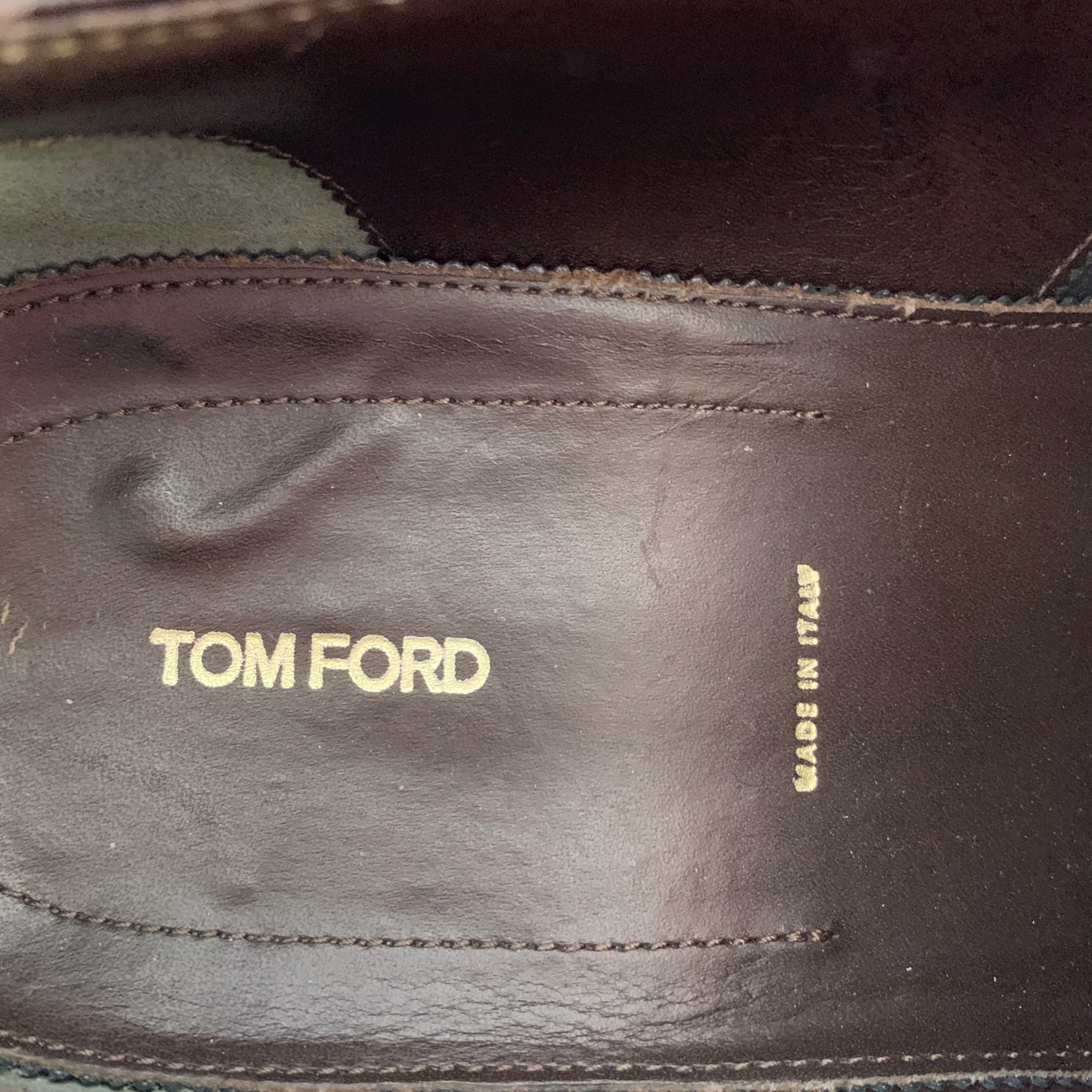 TOM FORD Size 10.5 Brown Leather Oxford Lace-Up Shoes - Image 7