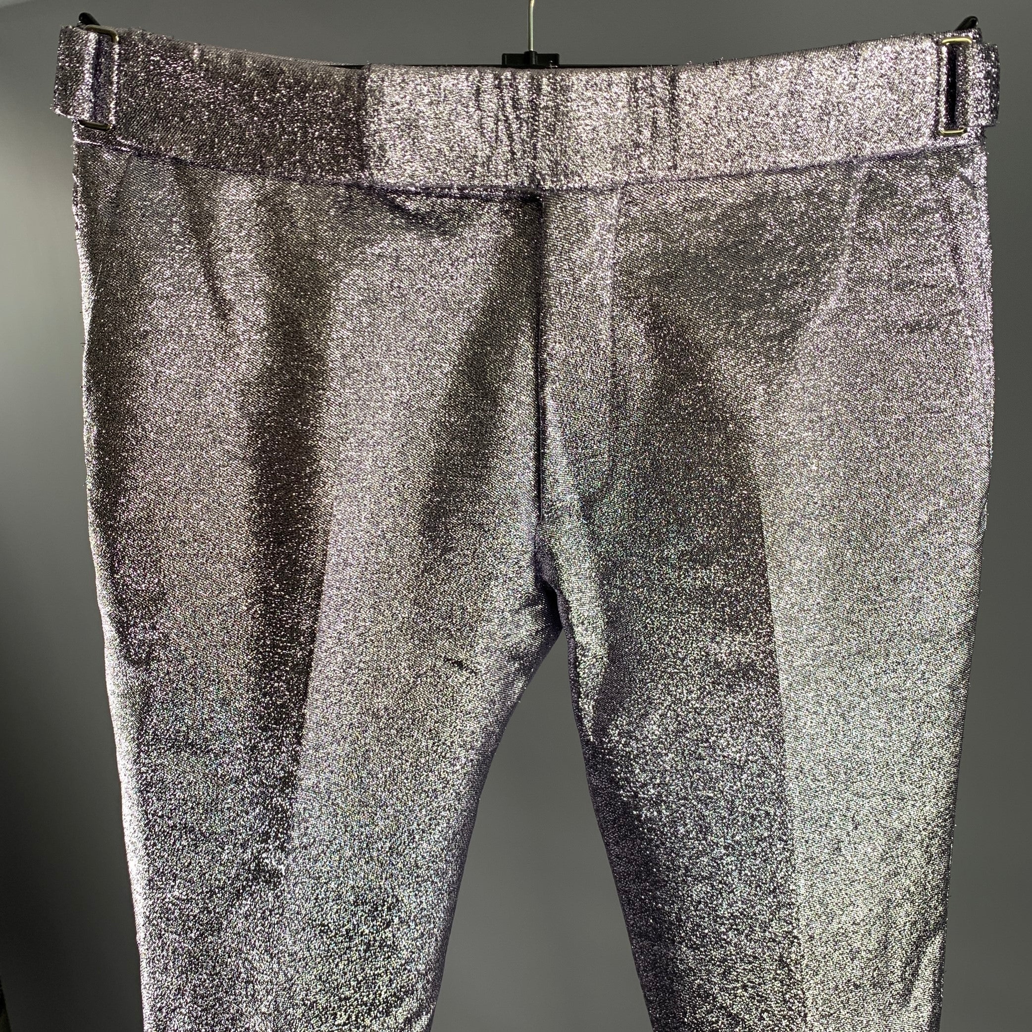 TOM FORD Size 30 Purple Metallic Polyester Silk Pants - Image 2