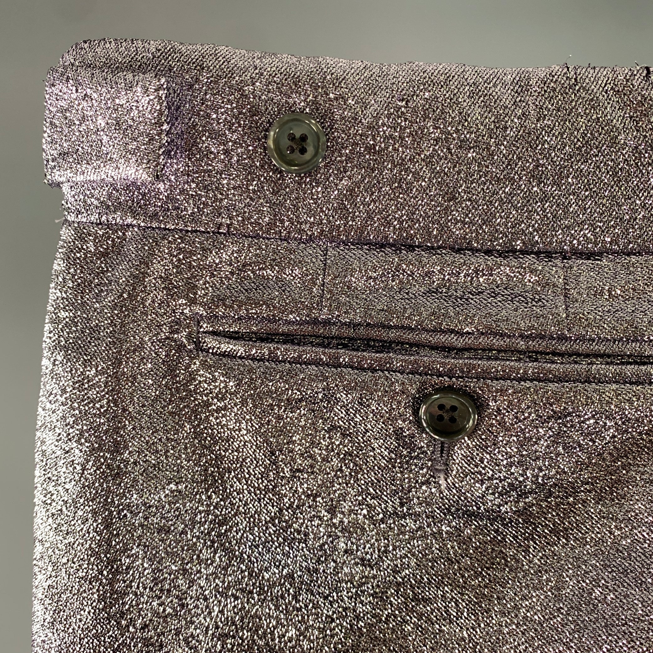 TOM FORD Size 30 Purple Metallic Polyester Silk Pants - Image 4