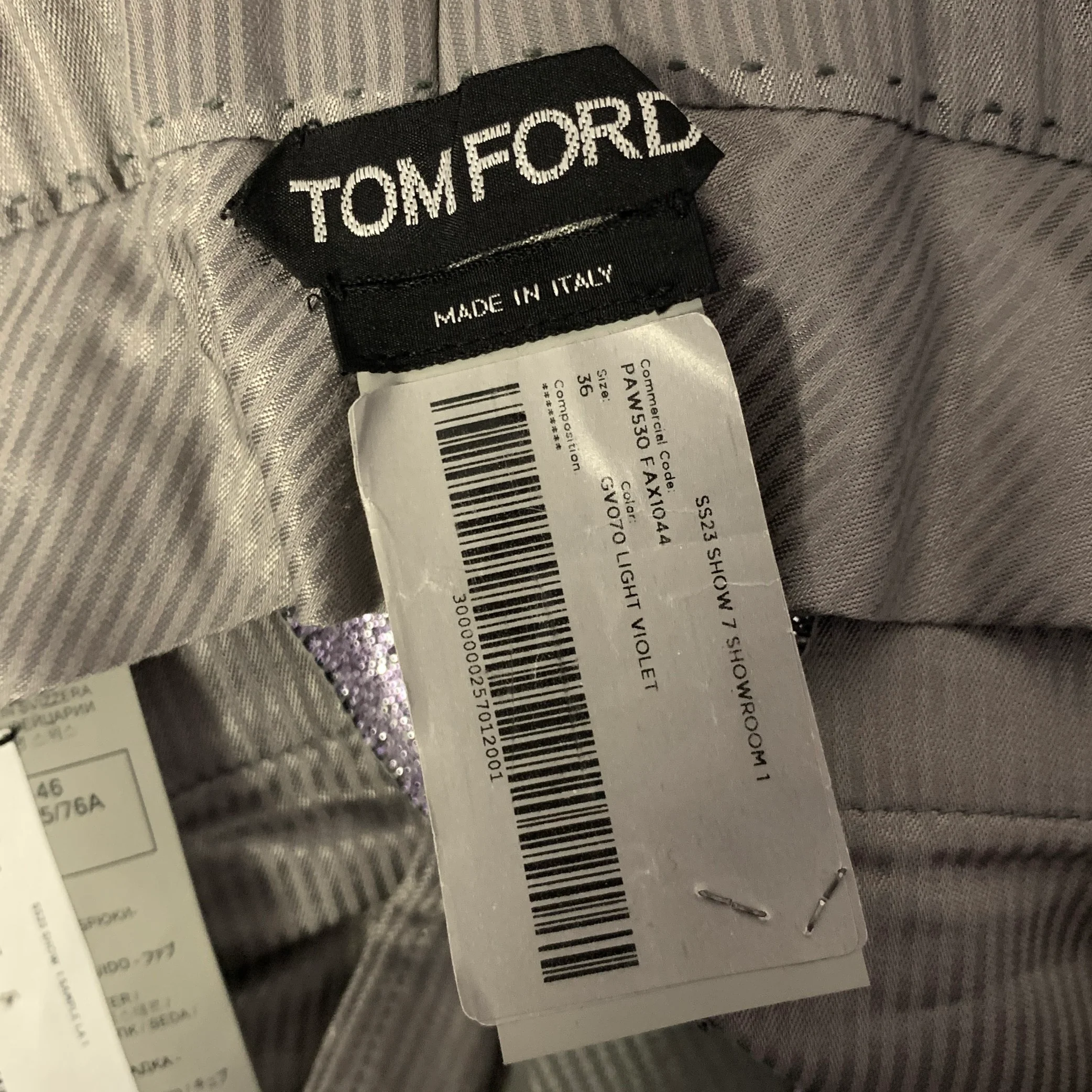 TOM FORD Size 30 Purple Metallic Polyester Silk Pants - Image 5