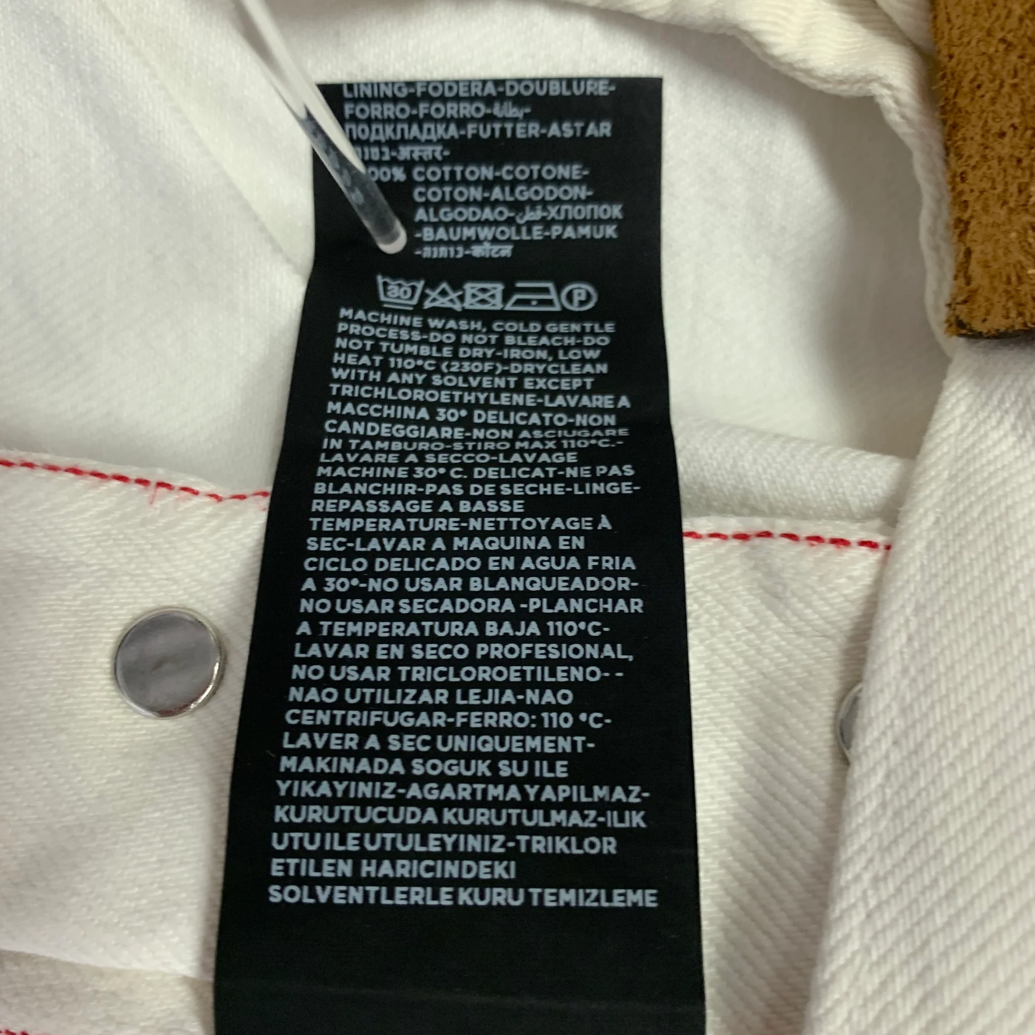 TOM FORD Size 31 White Cotton Button Fly Jeans - Image 11