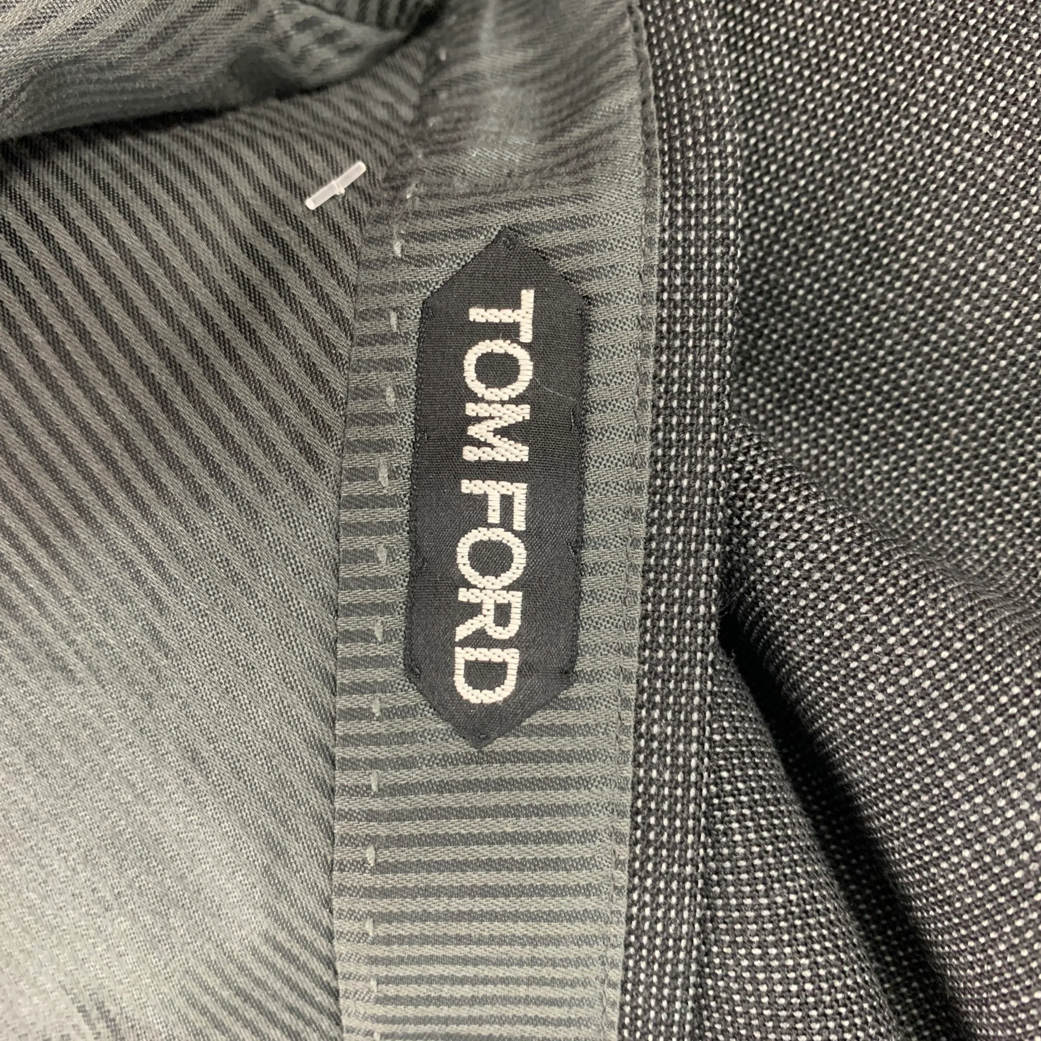 TOM FORD Size 32 Gray Heather Mohair Wool Pleated Dress Pants - Image 5