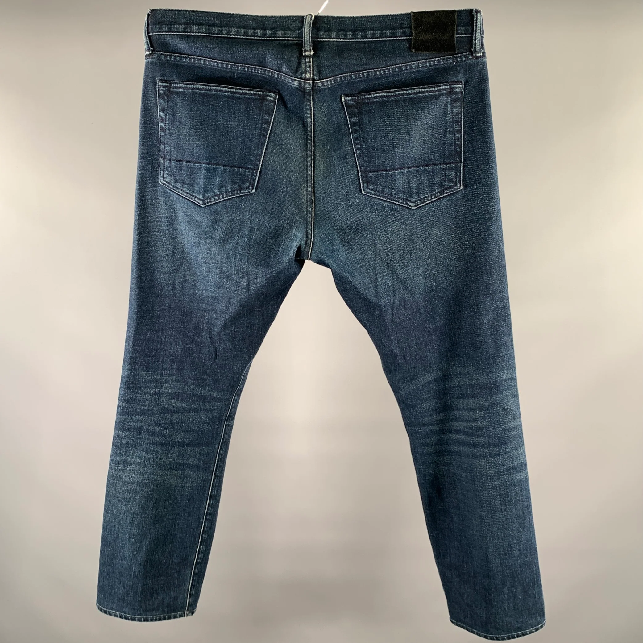 TOM FORD Size 38 Dark Washed Denim Slim Jeans - Image 3