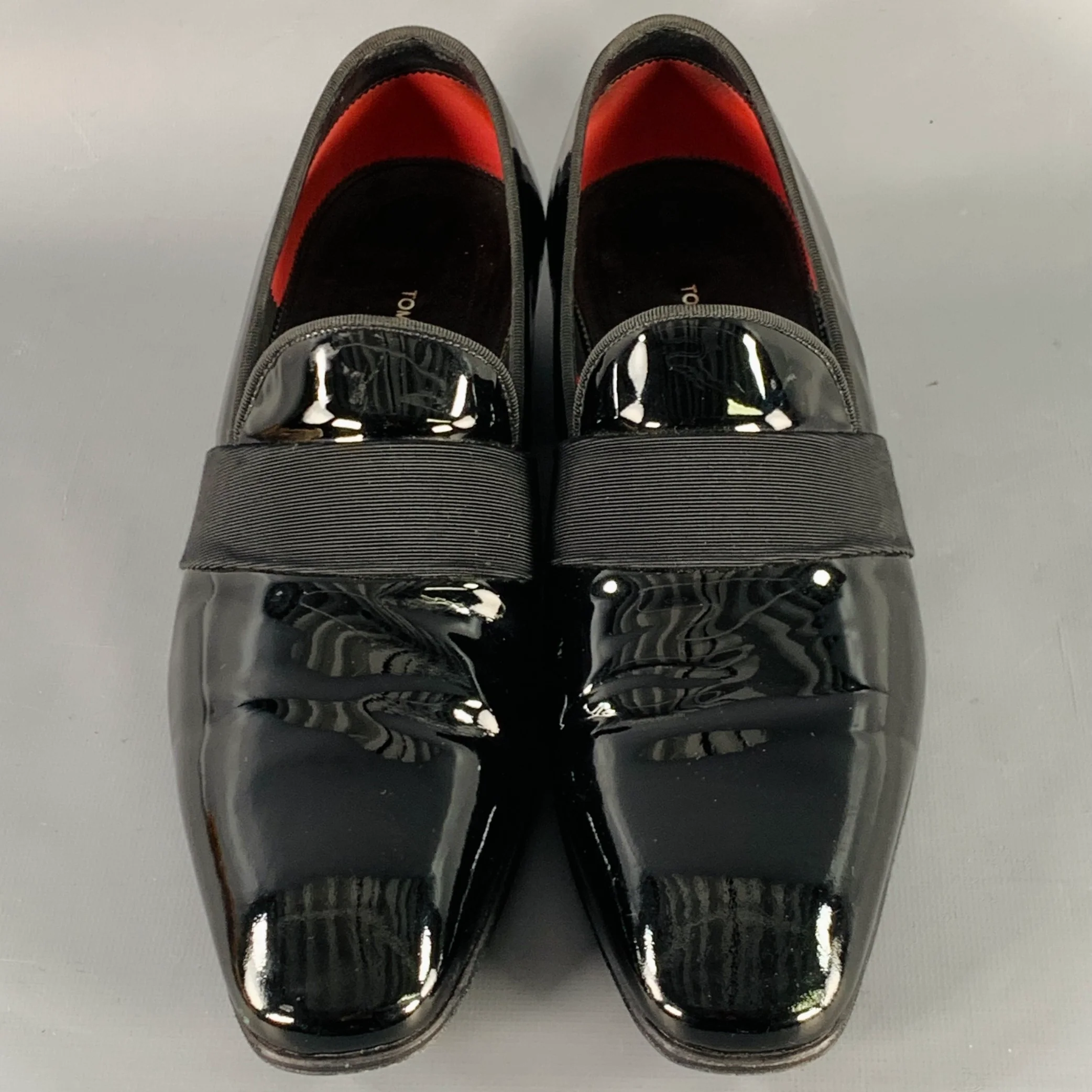 TOM FORD Size 7.5 Black Leather Slip On Loafers - Image 4
