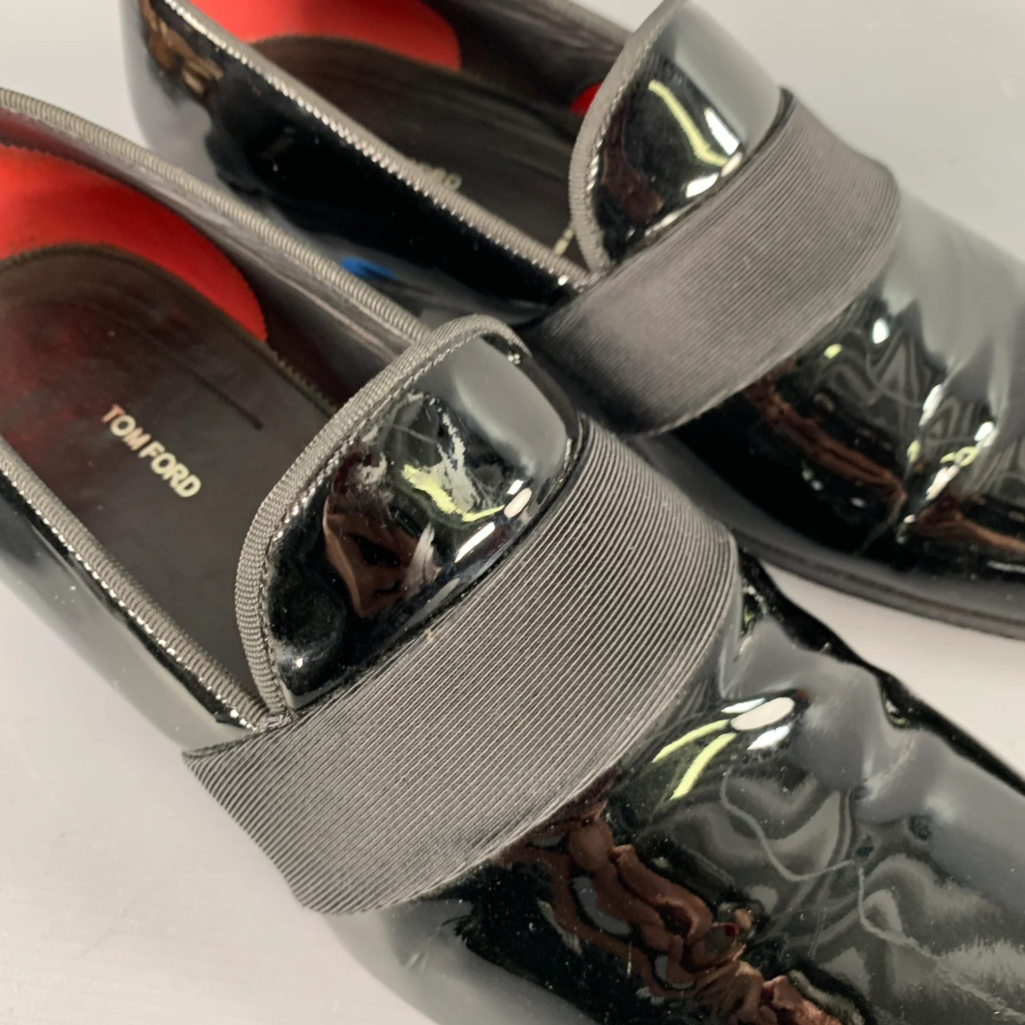 TOM FORD Size 7.5 Black Leather Slip On Loafers - Image 9