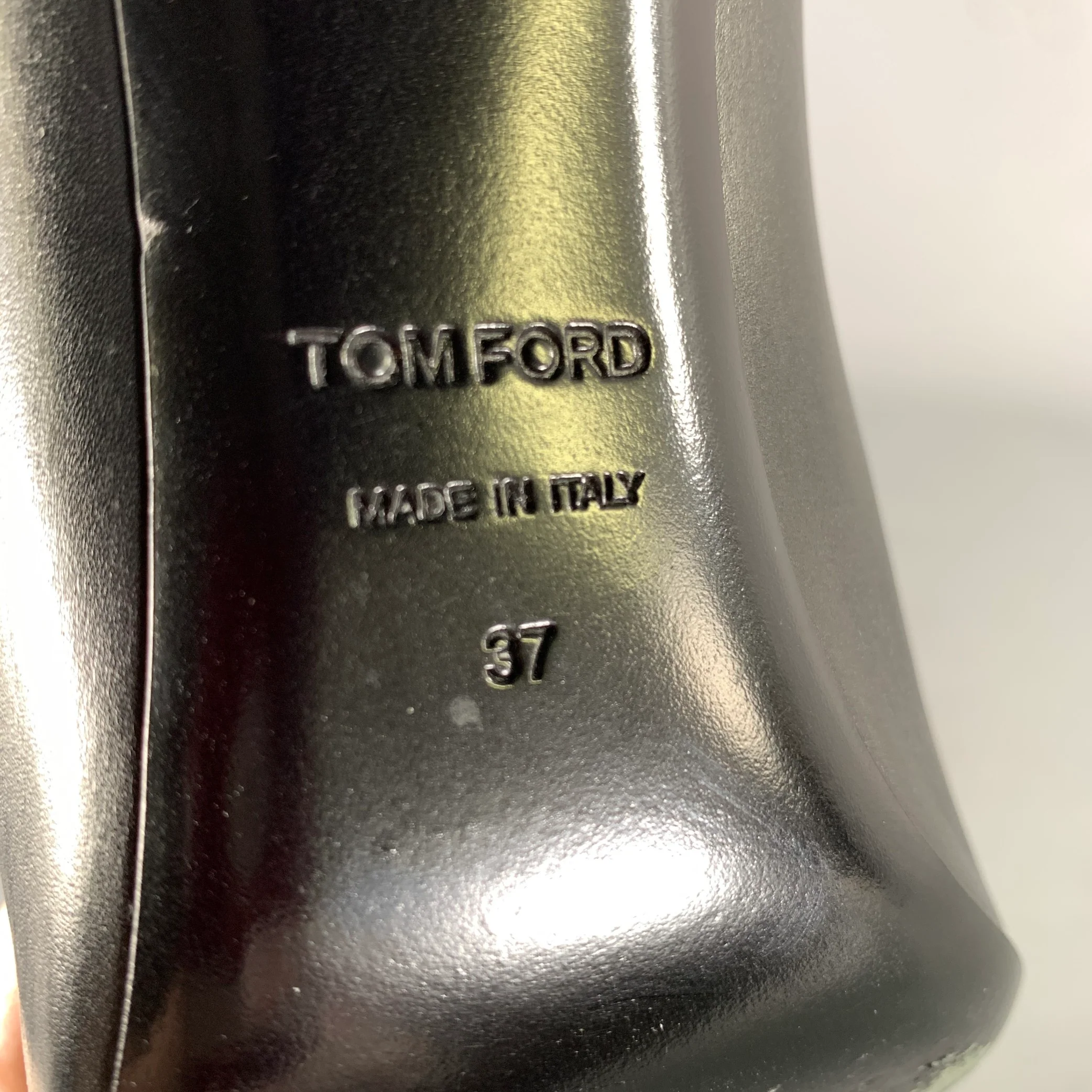 TOM FORD Size 7 Black Leather Solid Zip Up Boots - Image 7