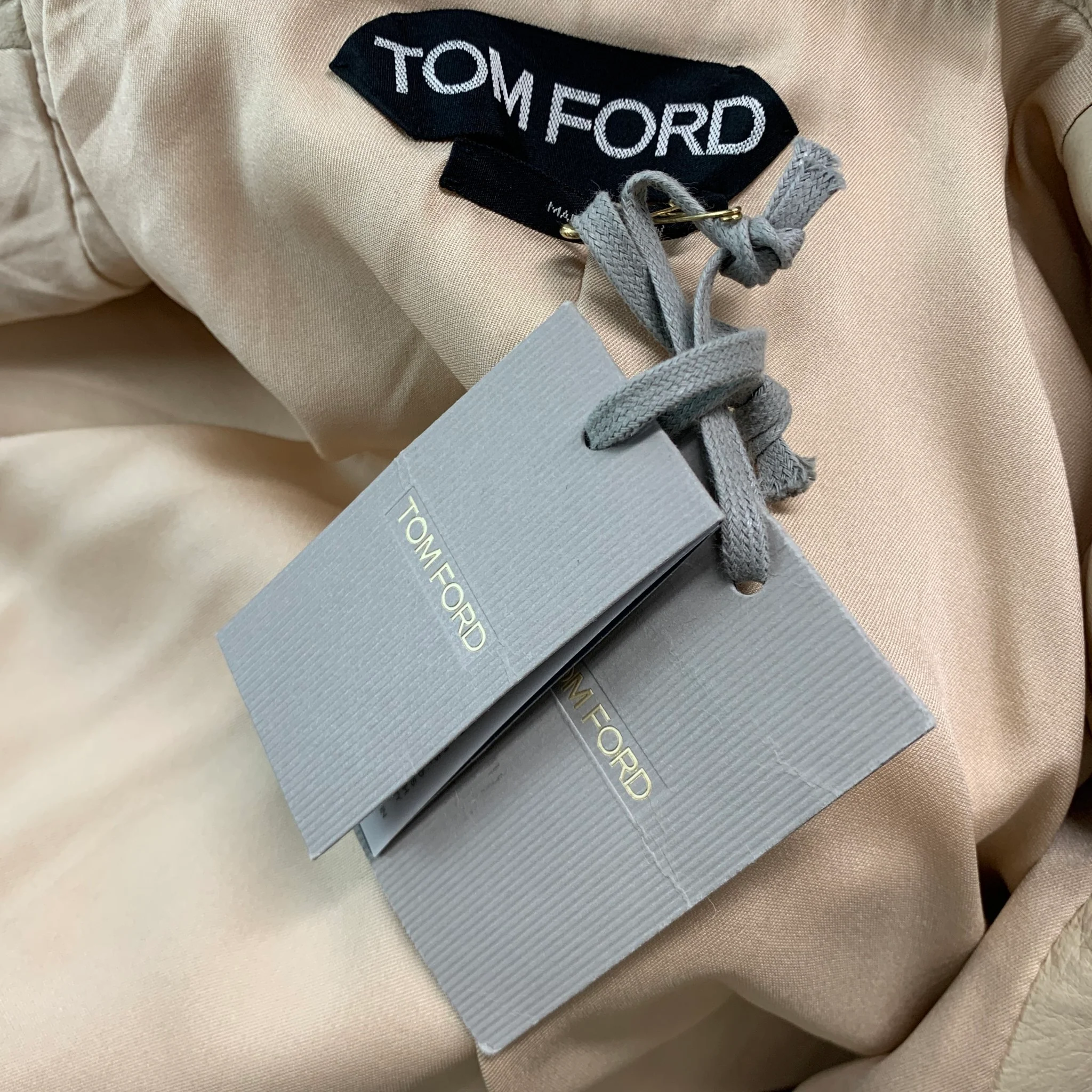 TOM FORD Size 8 Beige Viscose Quilted Biker Jacket - Image 9