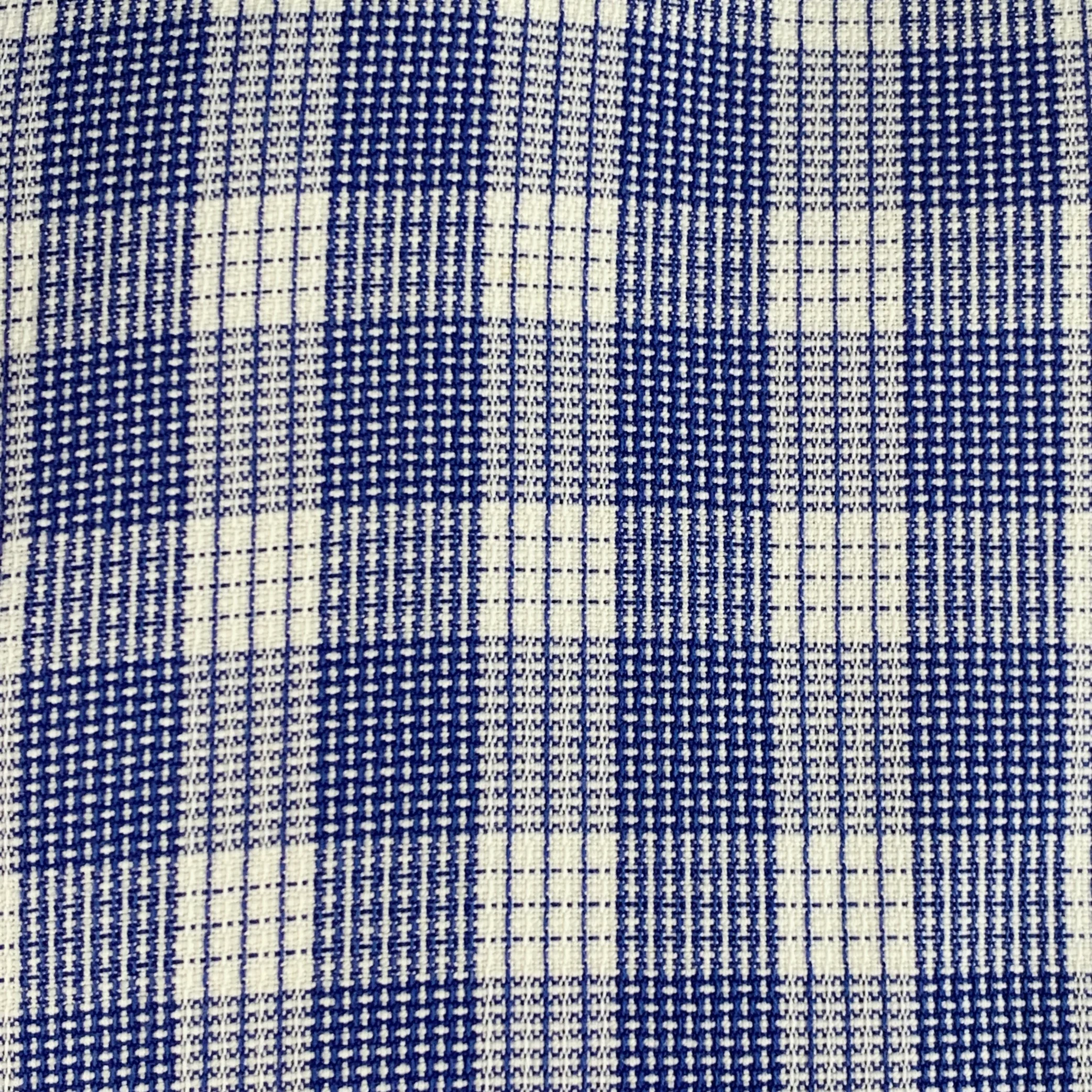 TOM FORD Size L Blue White Plaid Cotton Curved Cutaway Long Sleeve Shirt - Image 2