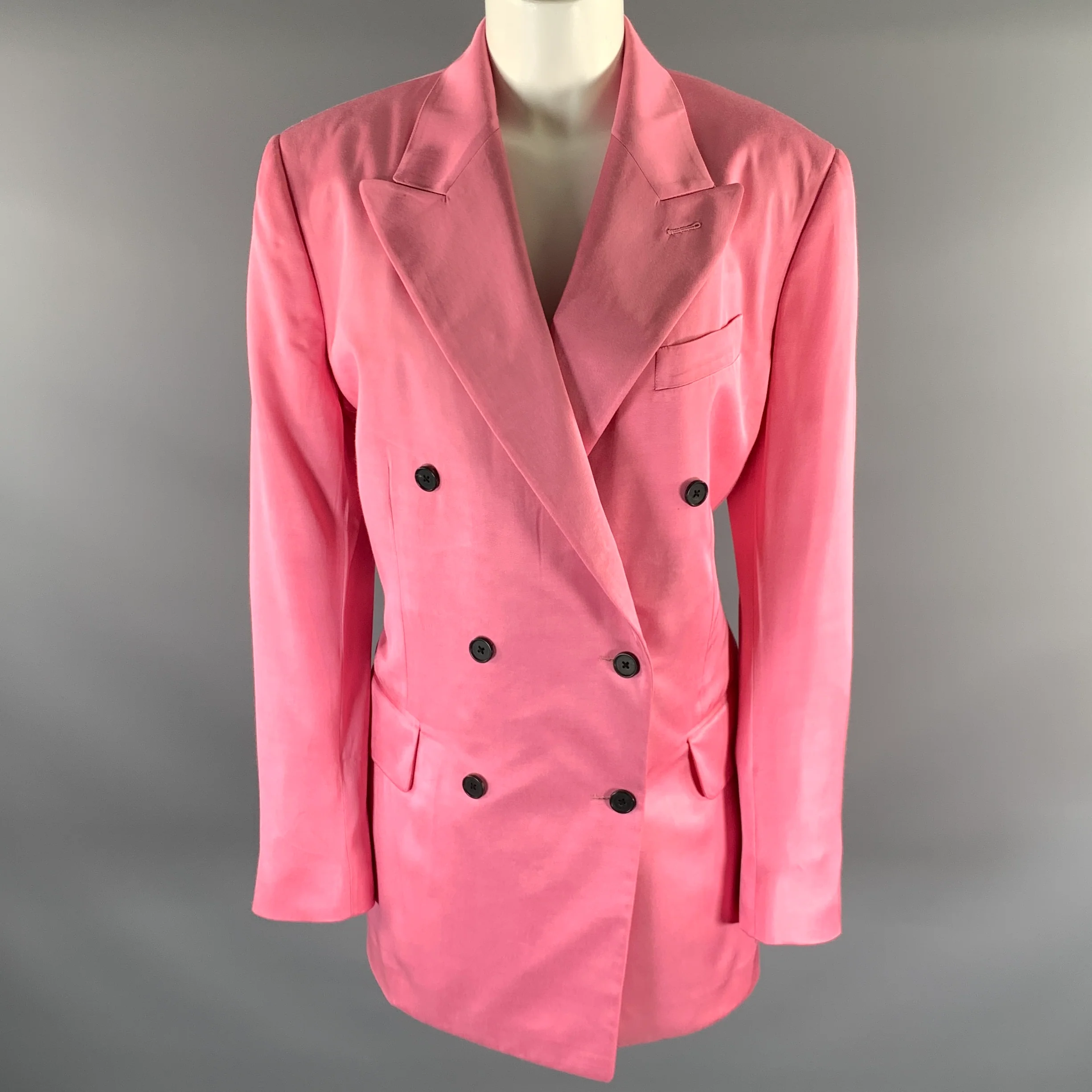 TOM FORD Size M Pink Acetate Viscose Double Breasted Blazer