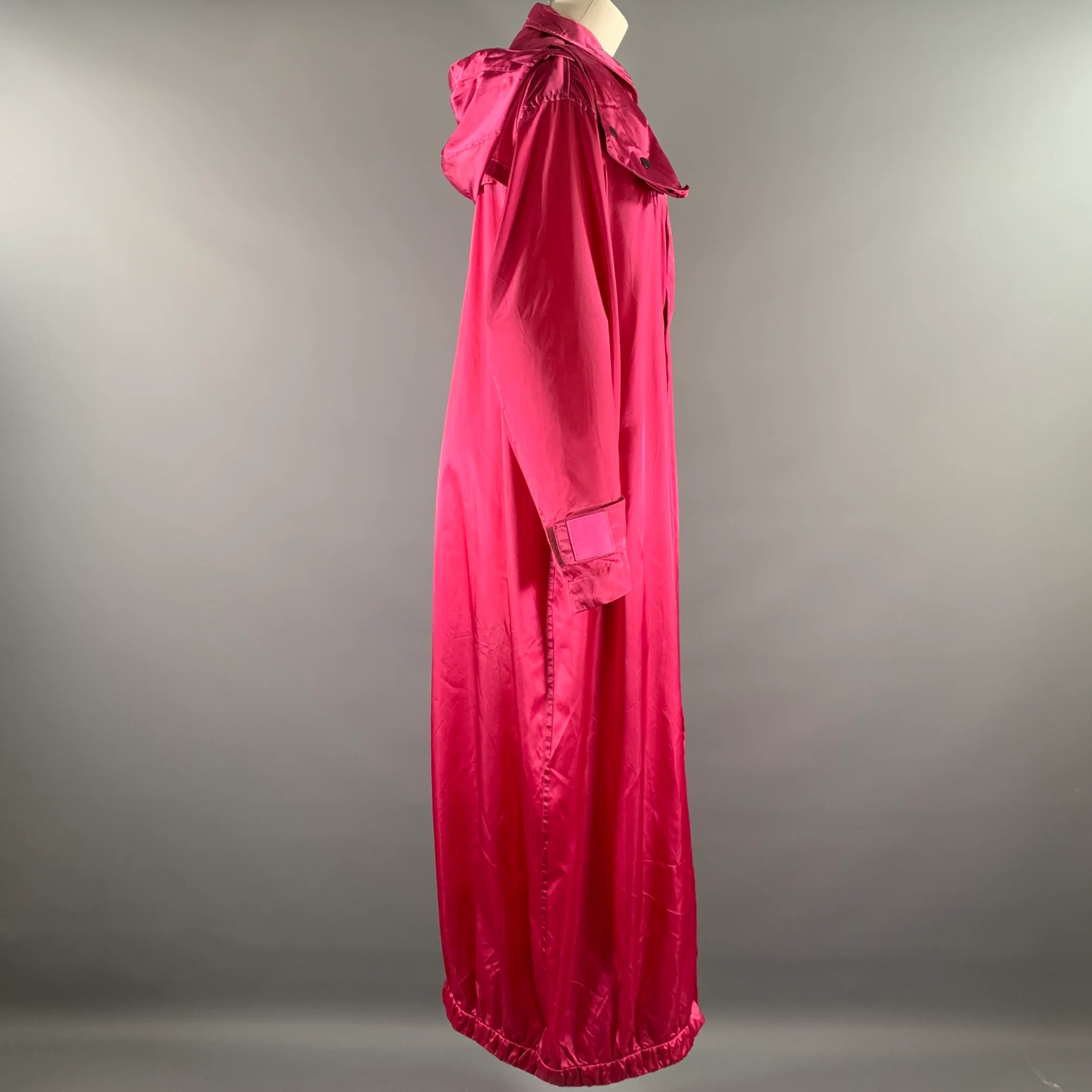 TOM FORD Size S Pink Silk Blend Zip Snaps Coat - Image 3