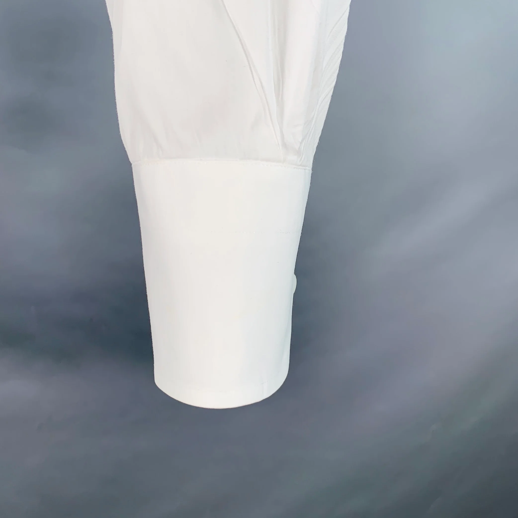 TOM FORD Size S White Cotton Curved Cutaway Long Sleeve Shirt - Image 4