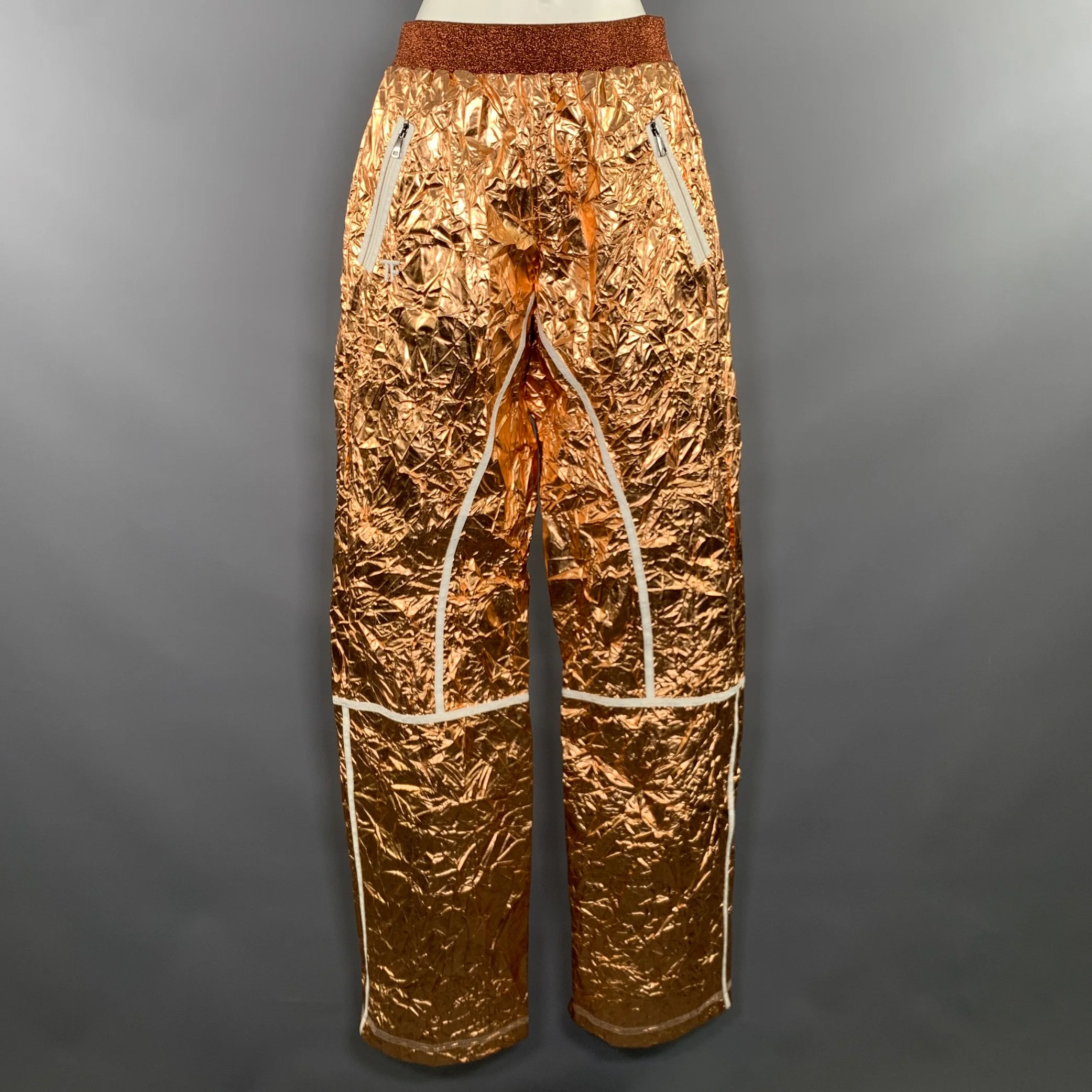 TOM FORD Size XS Copper Metallic Elastic Waistband Casual Pants