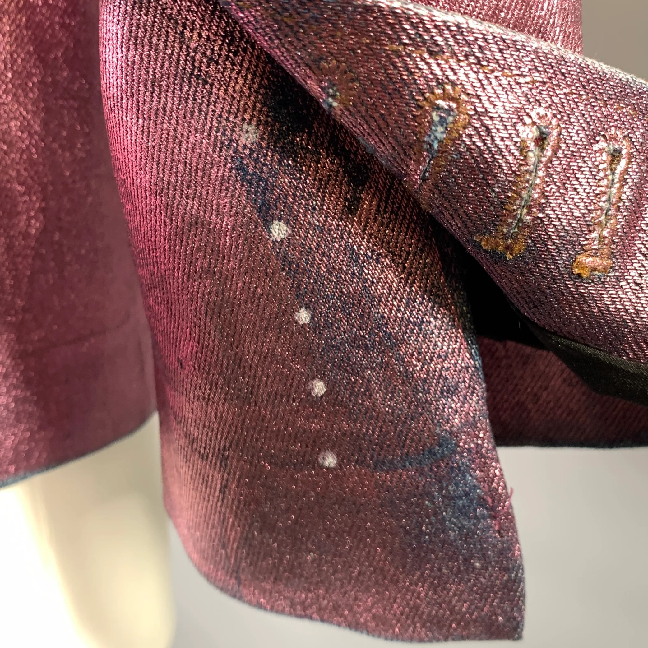 TOM FORD Size XS Pink Denim Metallic Peak Lapel Jacket Indoor Blazer - Image 7