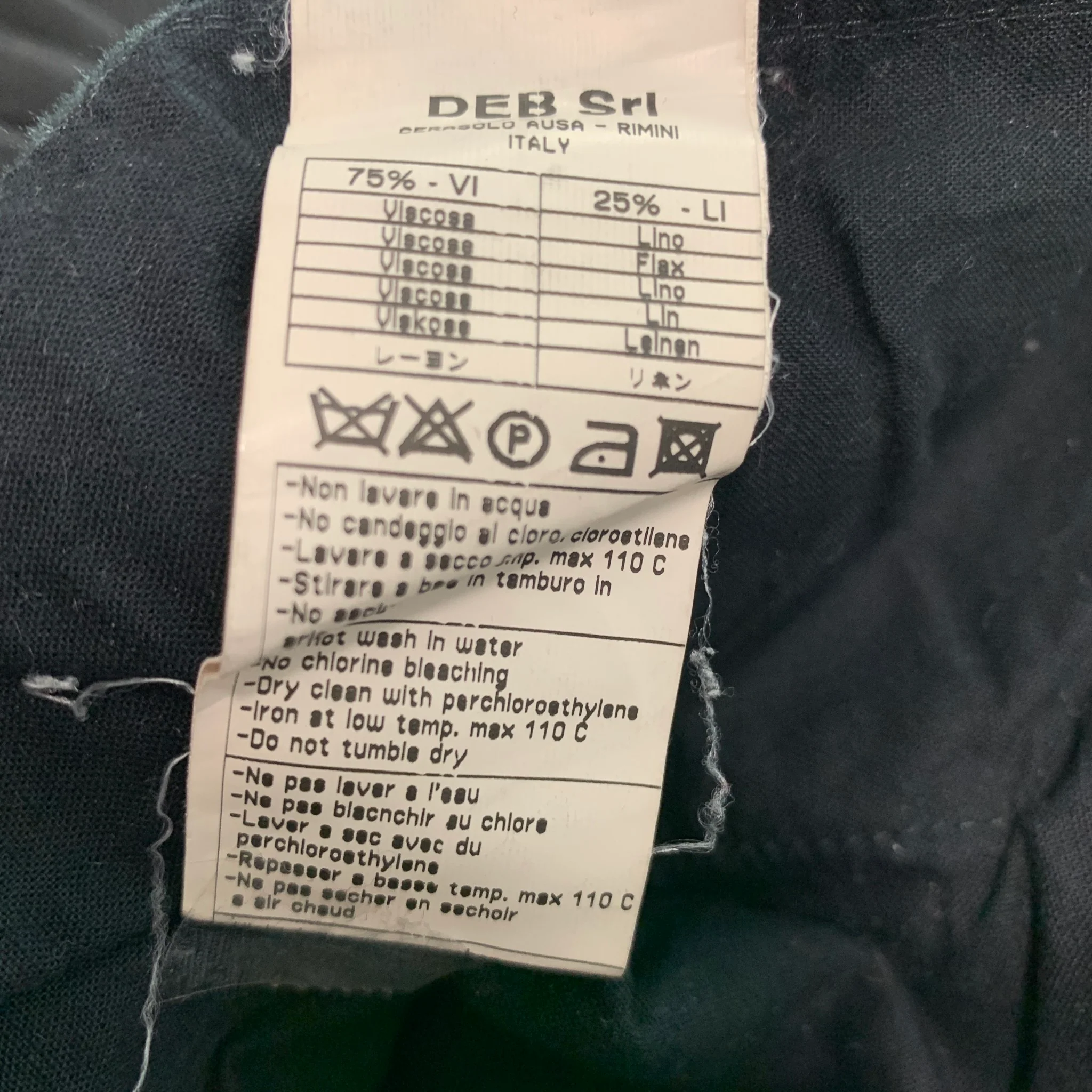 TOM REBL Size 28 Black Viscose Linen Drop-Crotch Casual Pants - Image 4