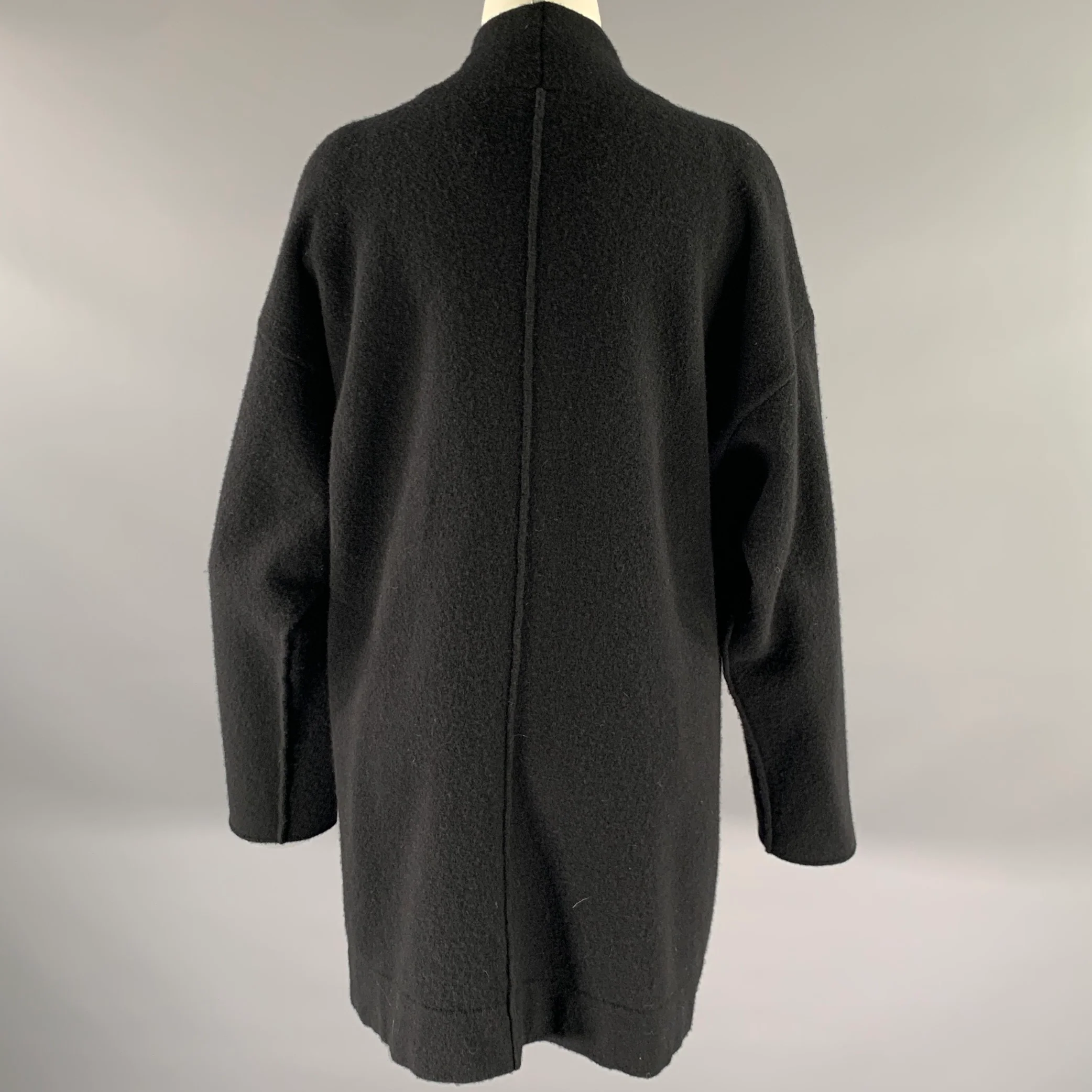 TOOGOOD Size M Black Felted Wool Long Cardigan - Image 4