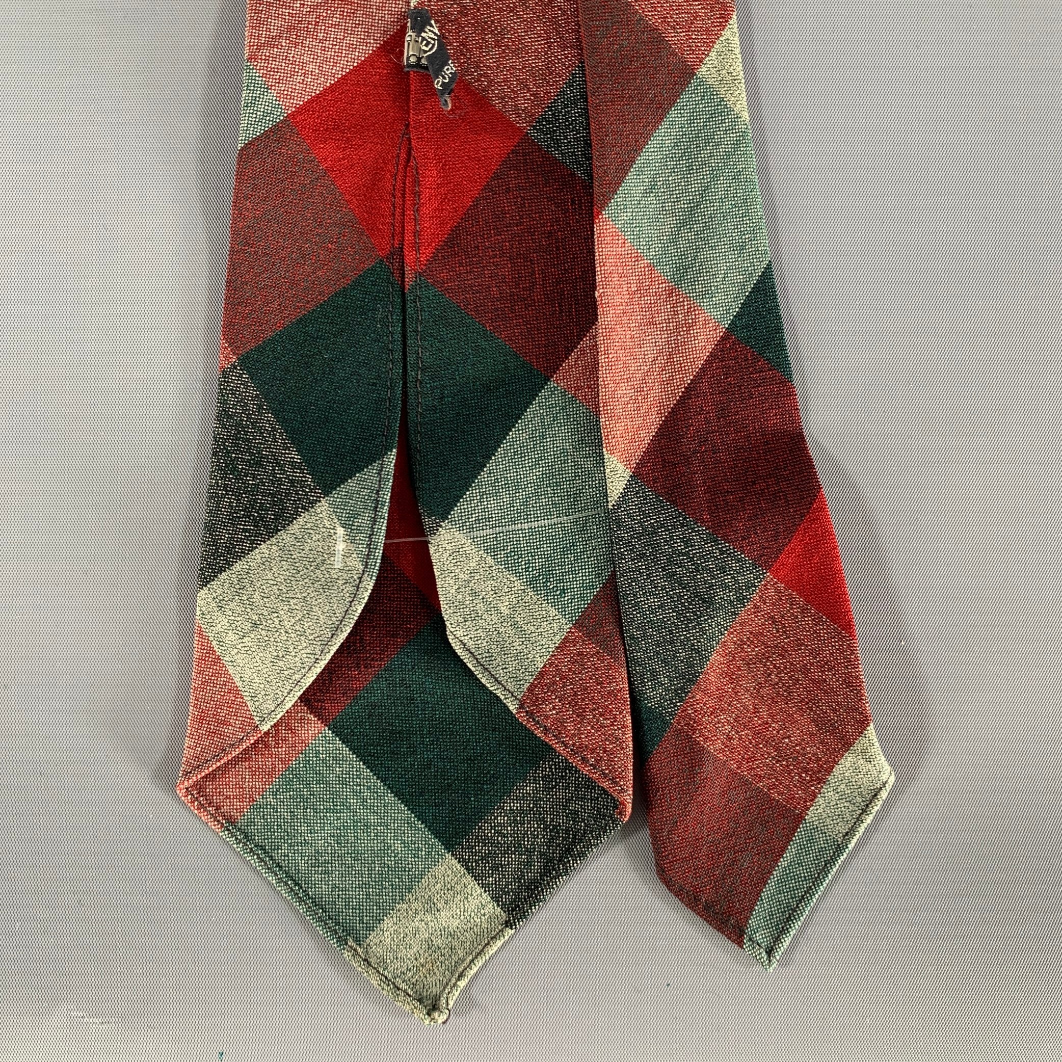 TOOTALCO.TIES Grey Multi Color Plaid Wool Tie - Image 2