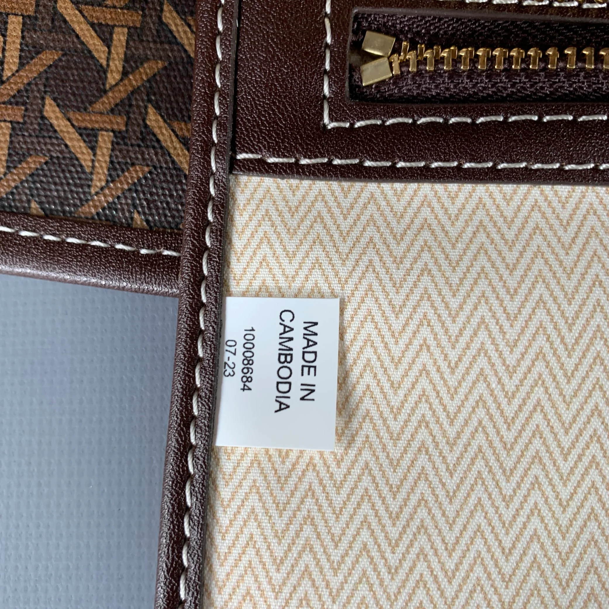 TORY BURCH Ever-Ready Brown Tan Monogram Coated Canvas Leather Tote Handbag - Image 8