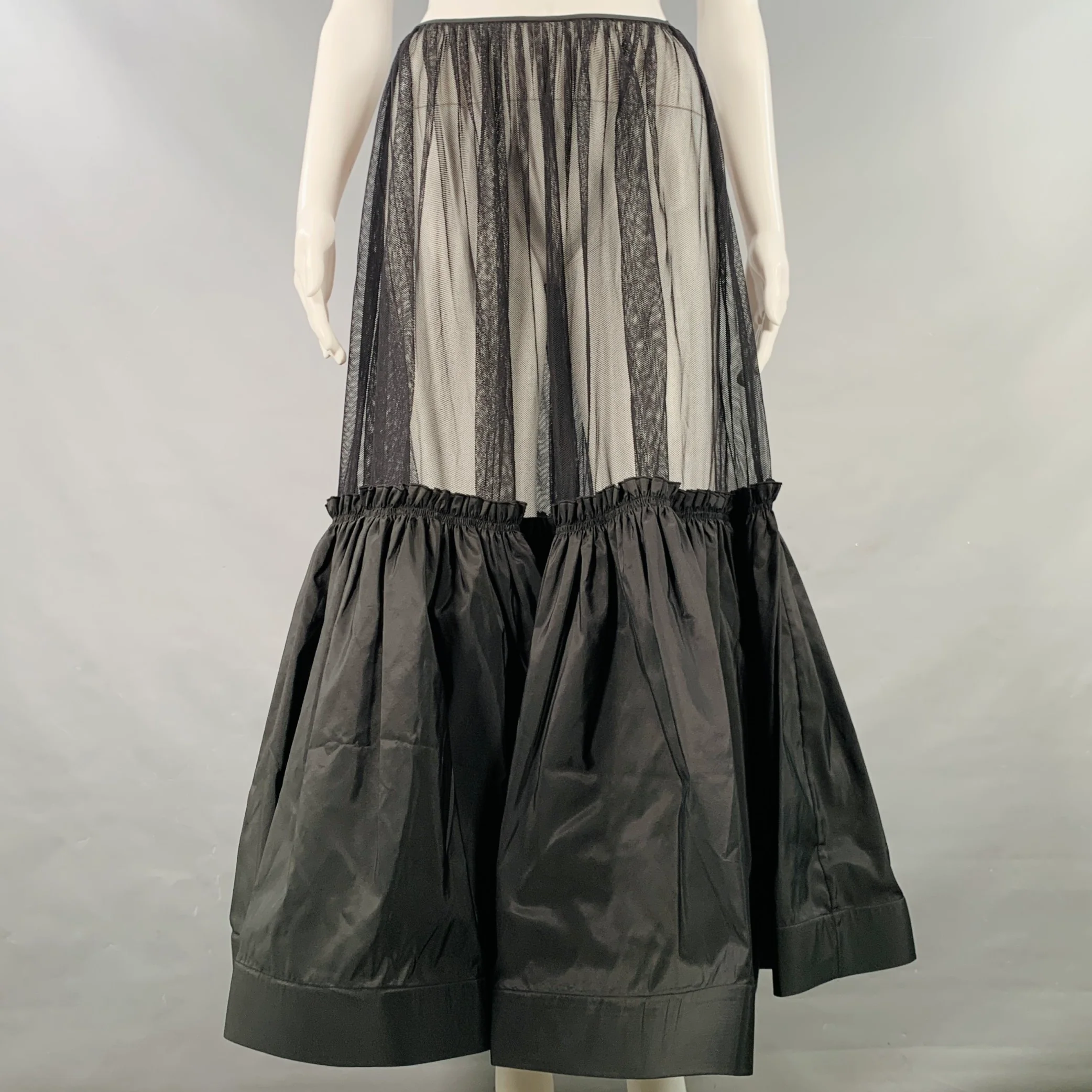 TORY BURCH Size 4 Black Cotton Poplin Sleeveless Bubble Hem Maxi Dress - Image 6