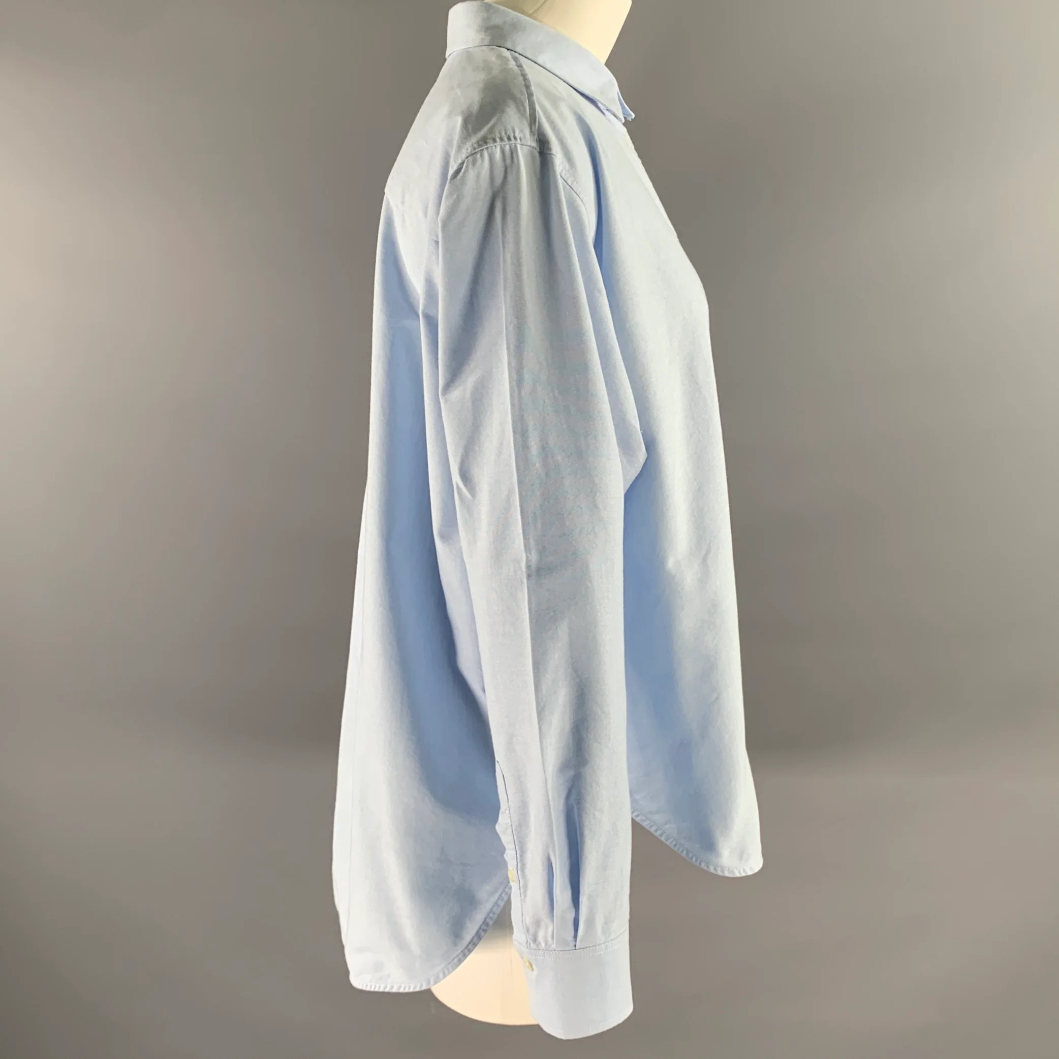TOTEME Size 10 Blue Cotton Oxford Shirt - Image 3