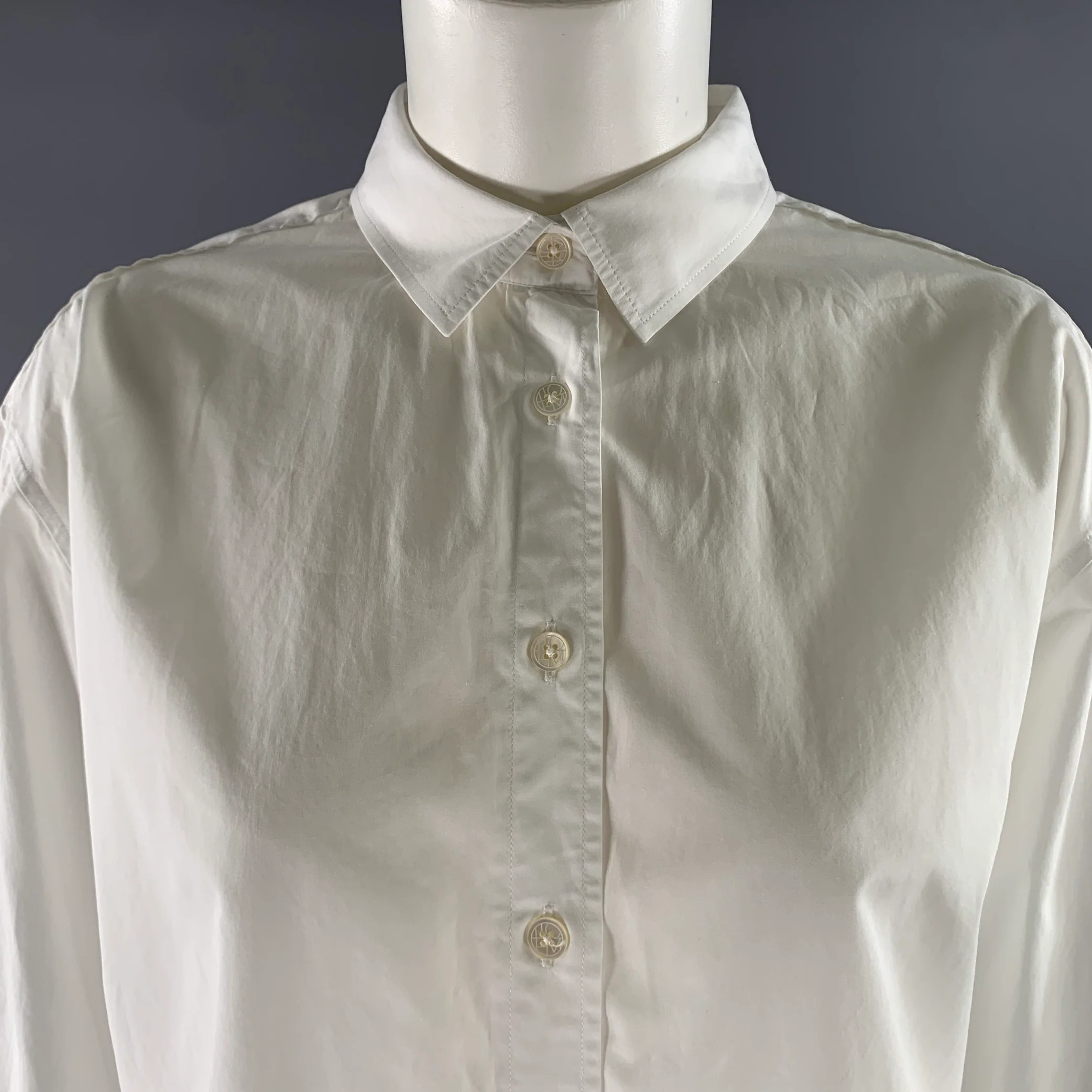 TOTEME Size 10 White Cotton Shirt - Image 2