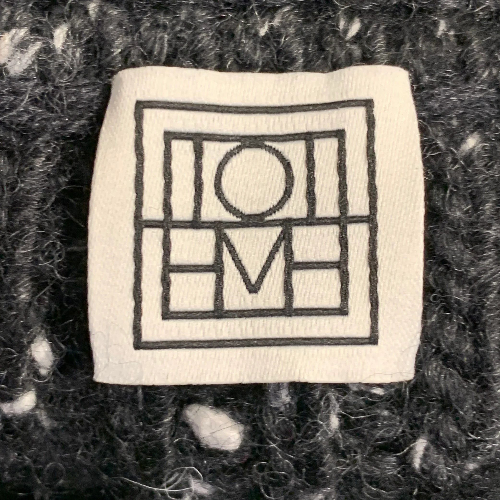 TOTEME Size L Country Knit Grey White Wool Alpaca Silk Ribbed Crew Neck Sweater - Image 5