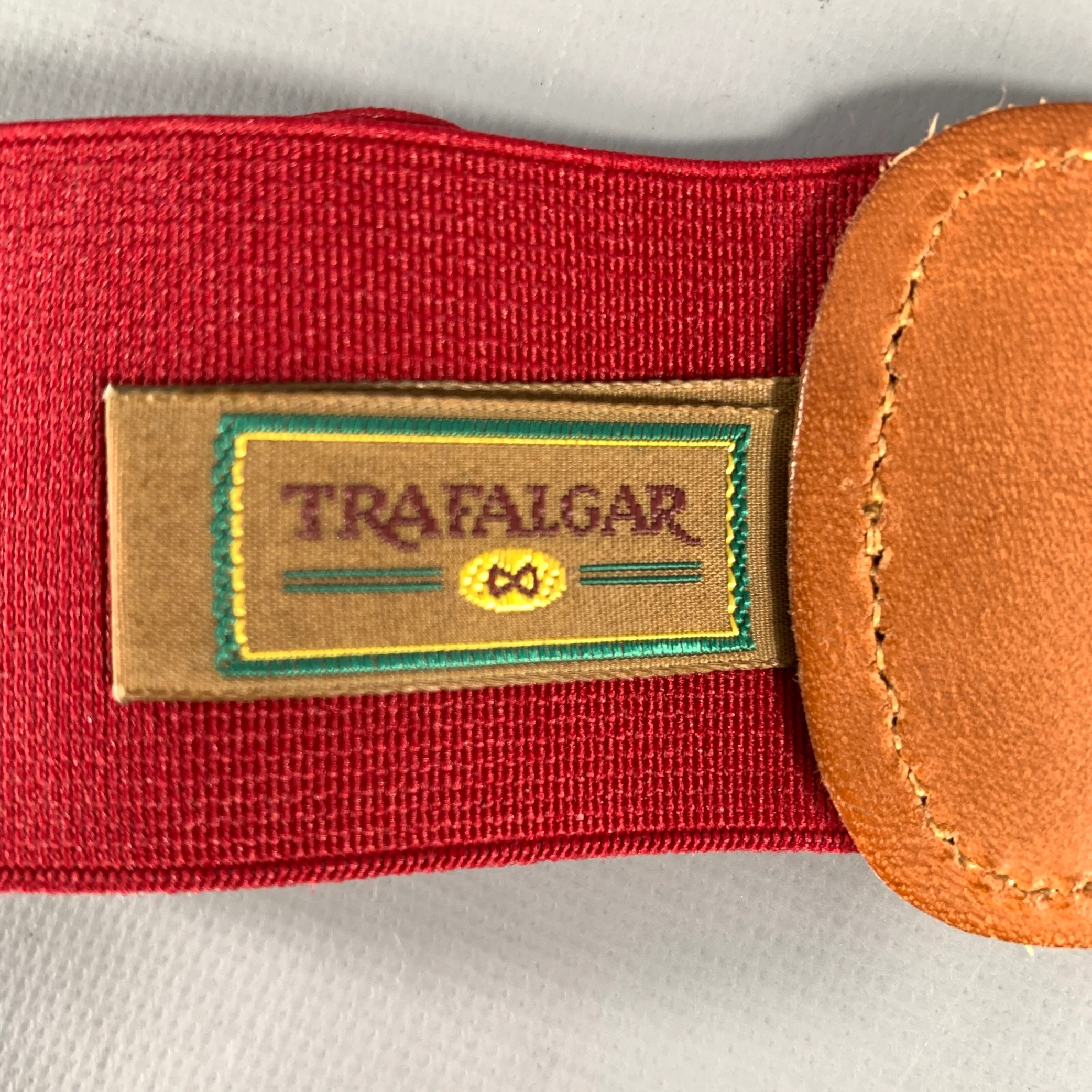 TRAFALGAR Grey Gold green red Stripe Suspenders - Image 5