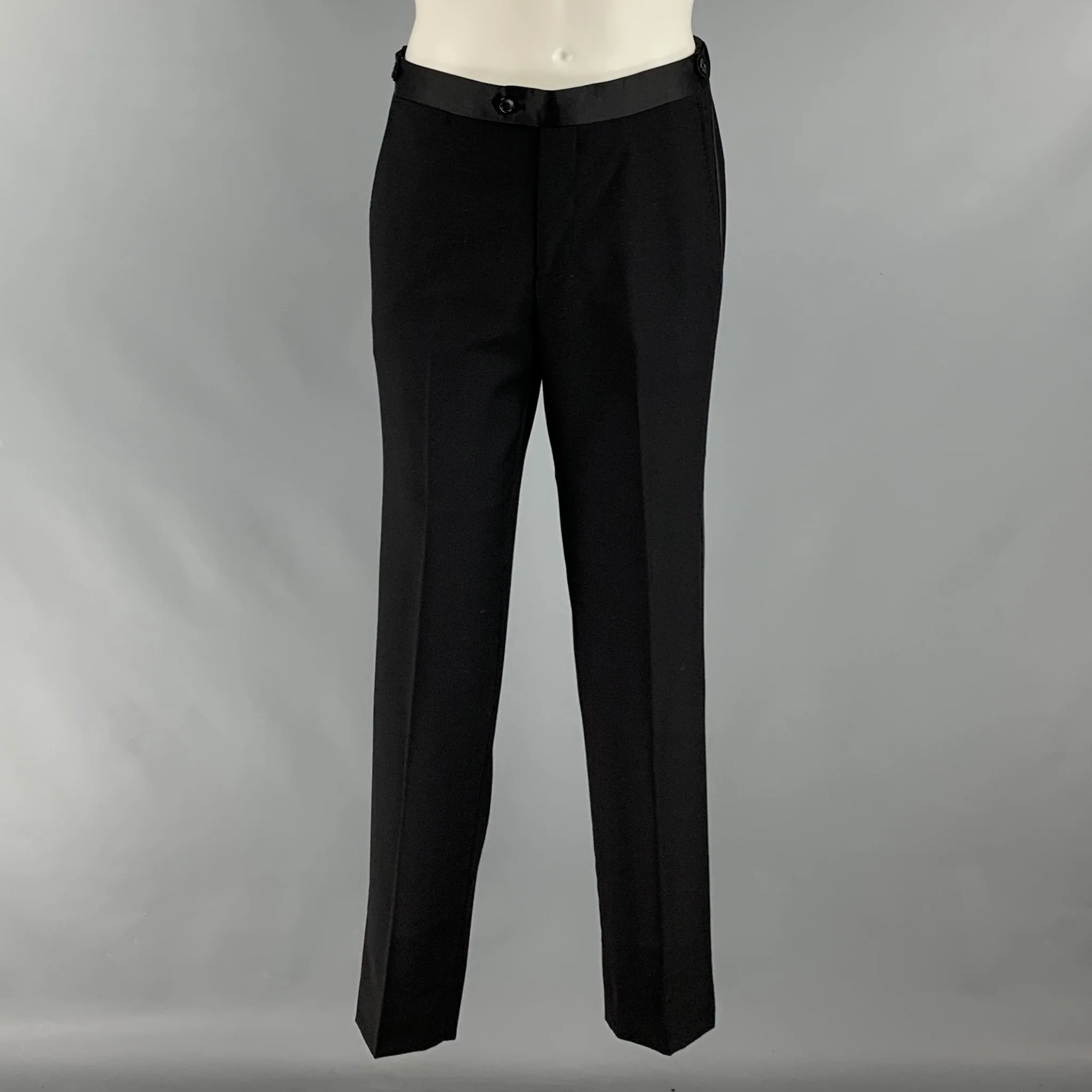TREND Size 38 Black Wool Single breasted Tuxedo - Image 5