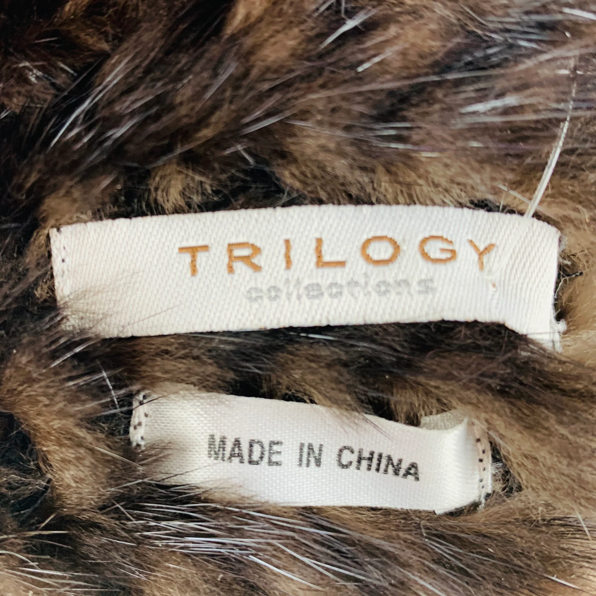 TRILOGY Brown Woven Mink Fur Scarves - Image 3