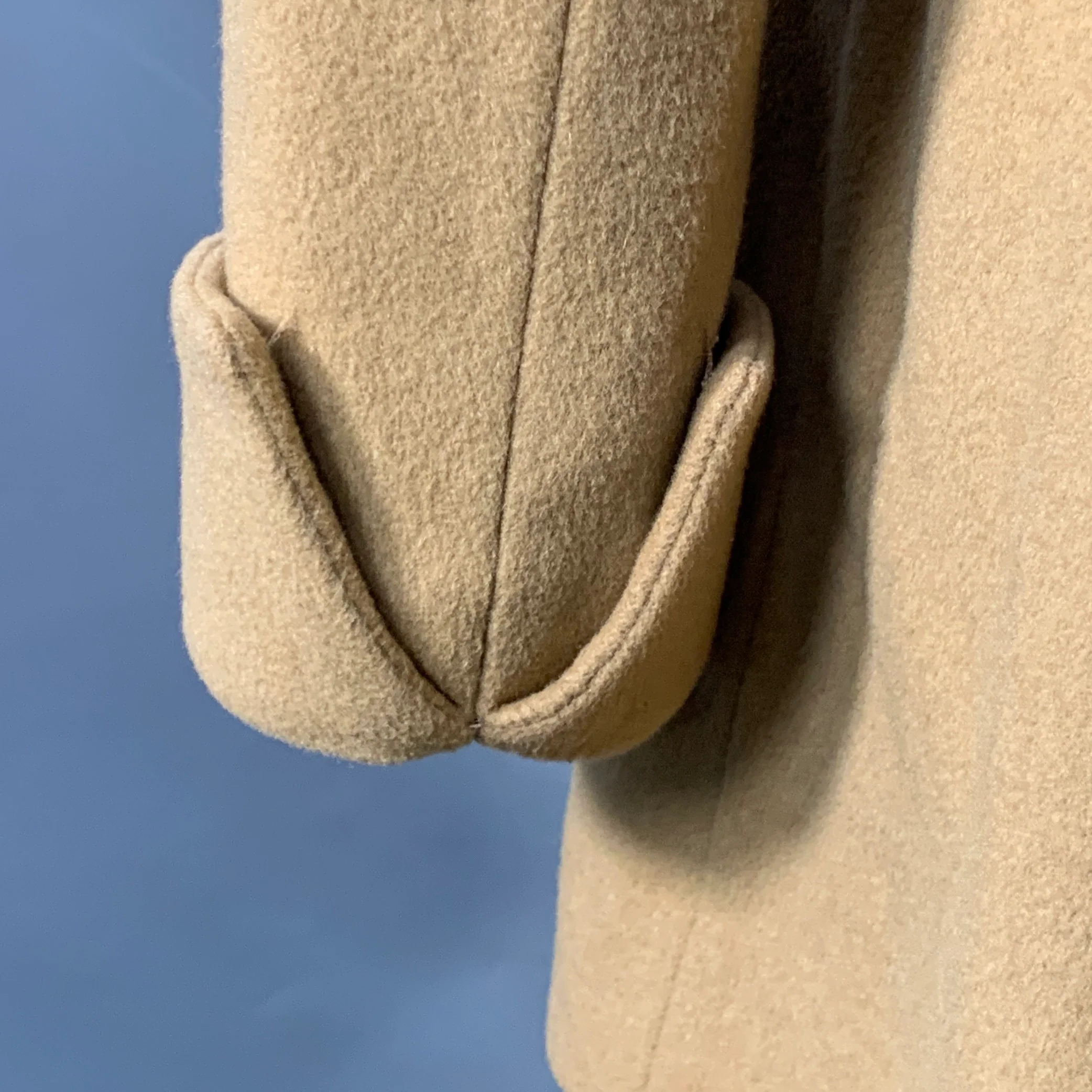 TRINA TURK Size 0 Tan Wool Cashmere Shawl Collar Snaps Coat - Image 5