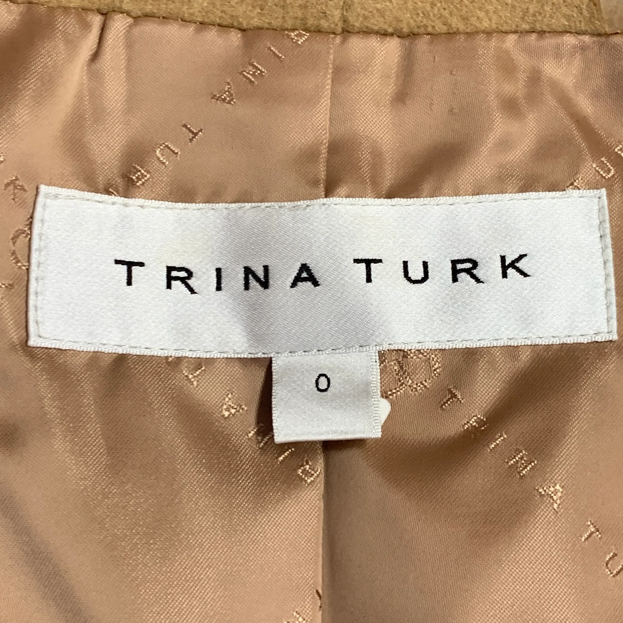TRINA TURK Size 0 Tan Wool Cashmere Shawl Collar Snaps Coat - Image 6