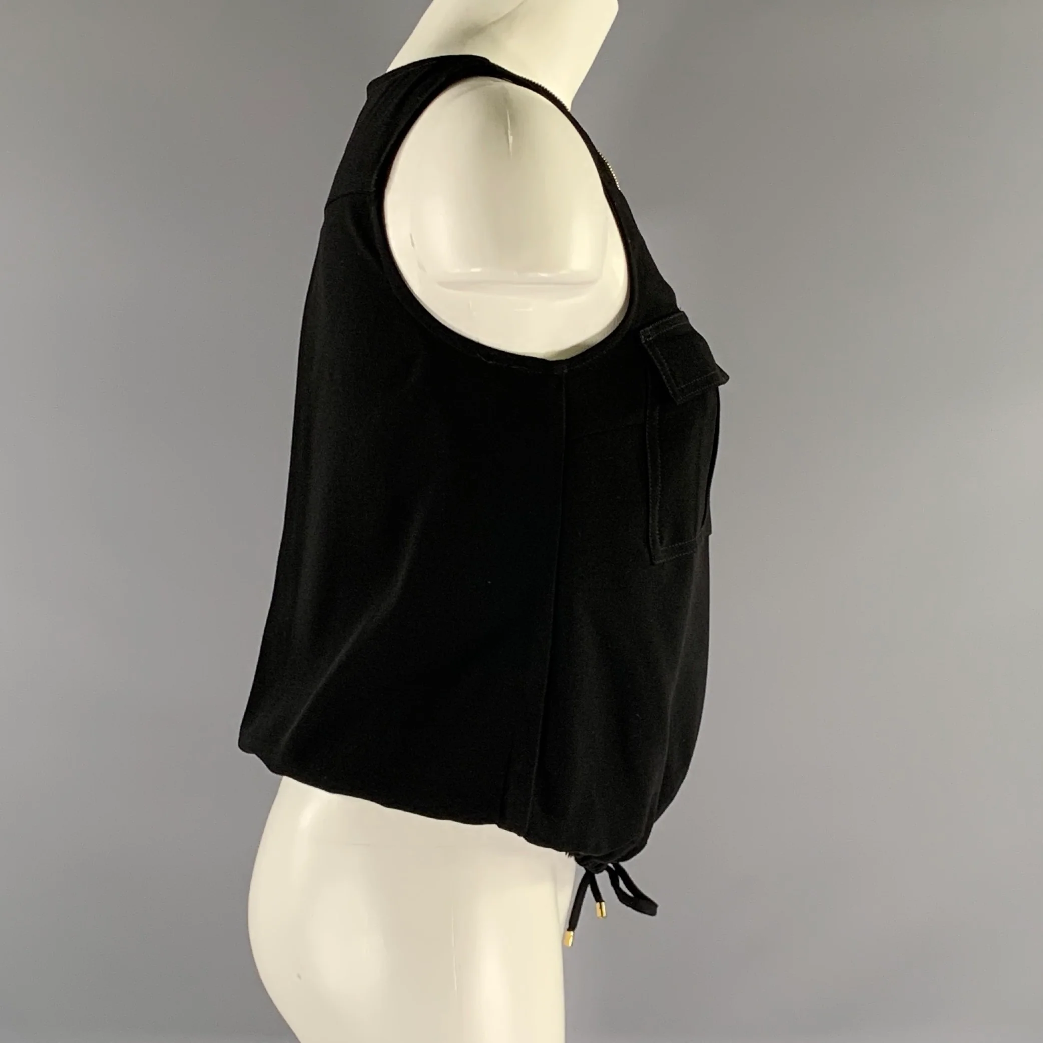 TRINA TURK Size XS Black Gold Polyester Sleeveless Casual Top - Image 3