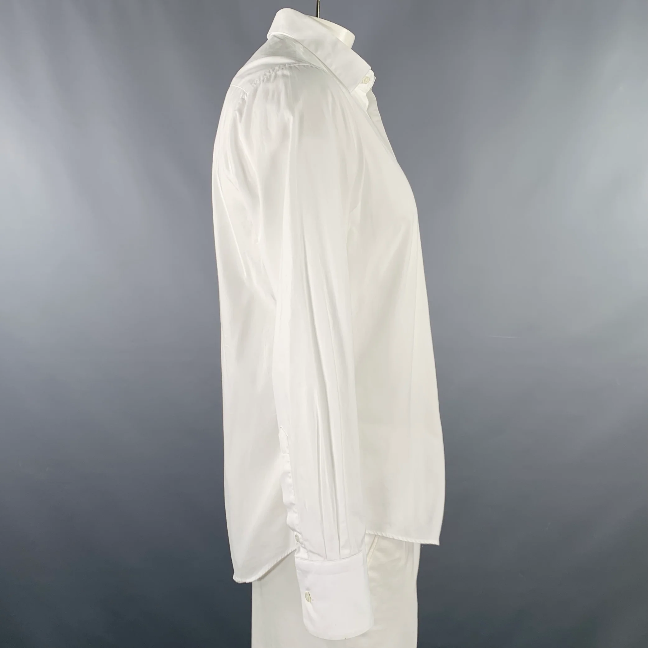 TRUSSELL Size L White Embroidery Cotton Long Sleeve Shirt - Image 3