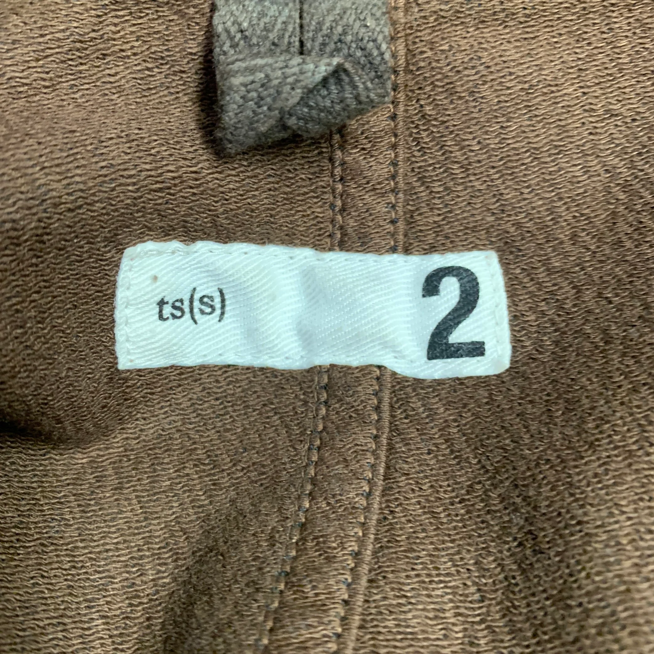 TS (S) Size M Brown Stripe Cotton Blend Oversized French Chore Jacket - Image 6