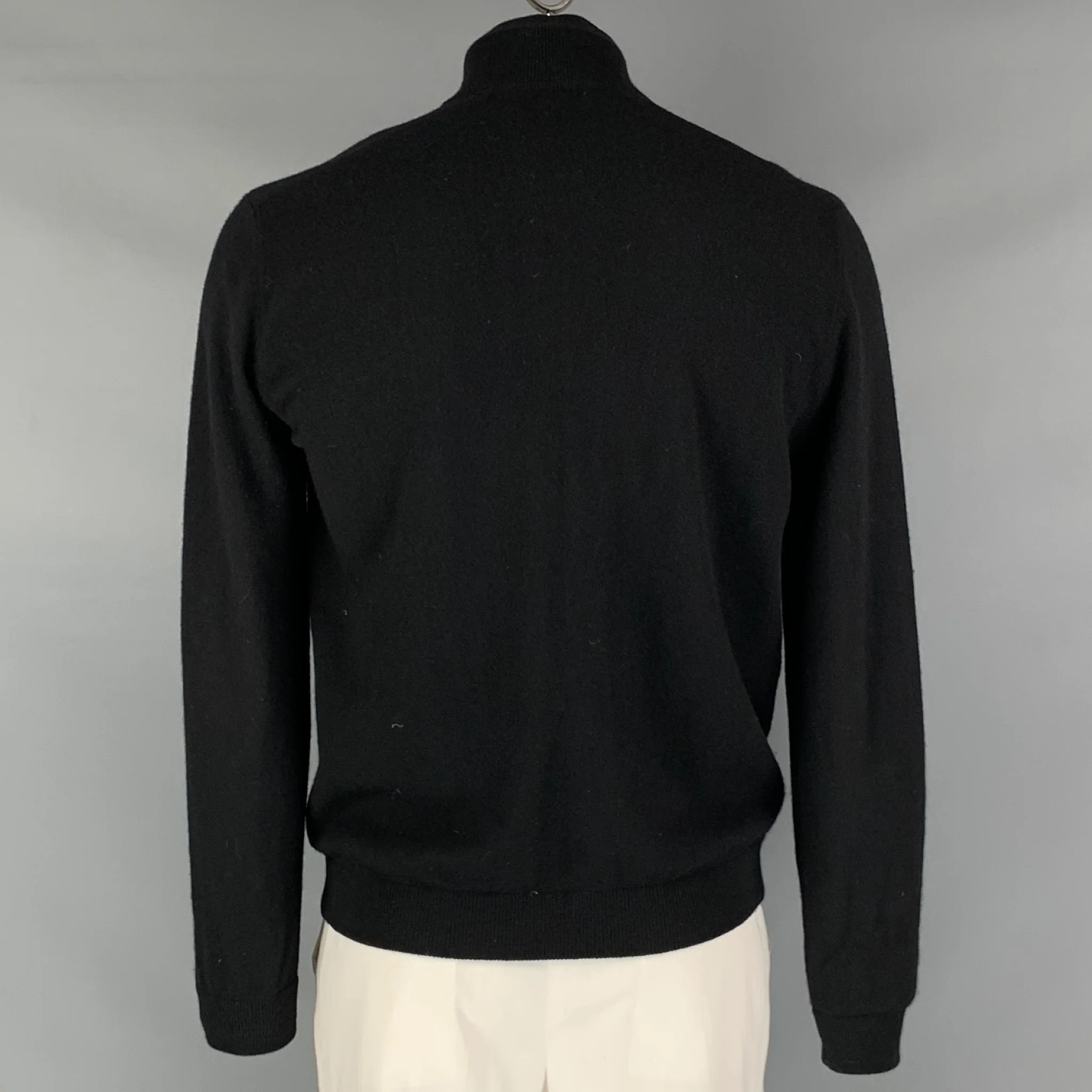 TSE Size L Black Cashmere Zip Up Cardigan - Image 3
