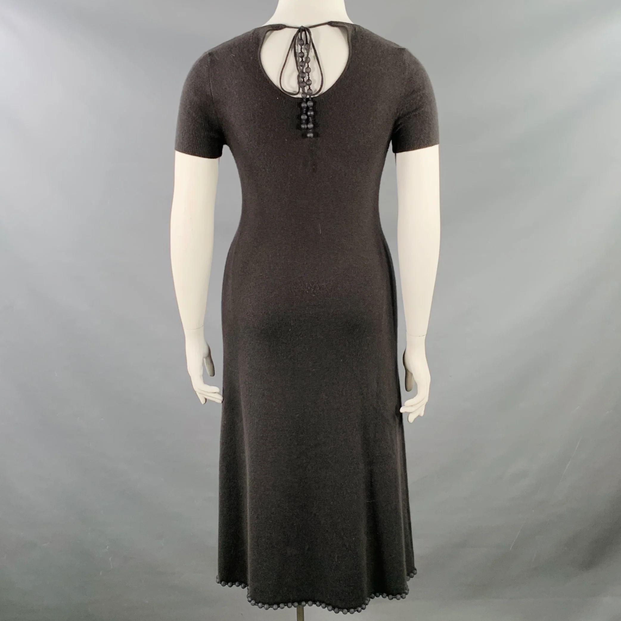 TSE Size L Grey Slate Cashmere Rib Knit Open Front Cardigan Dress Set - Image 6