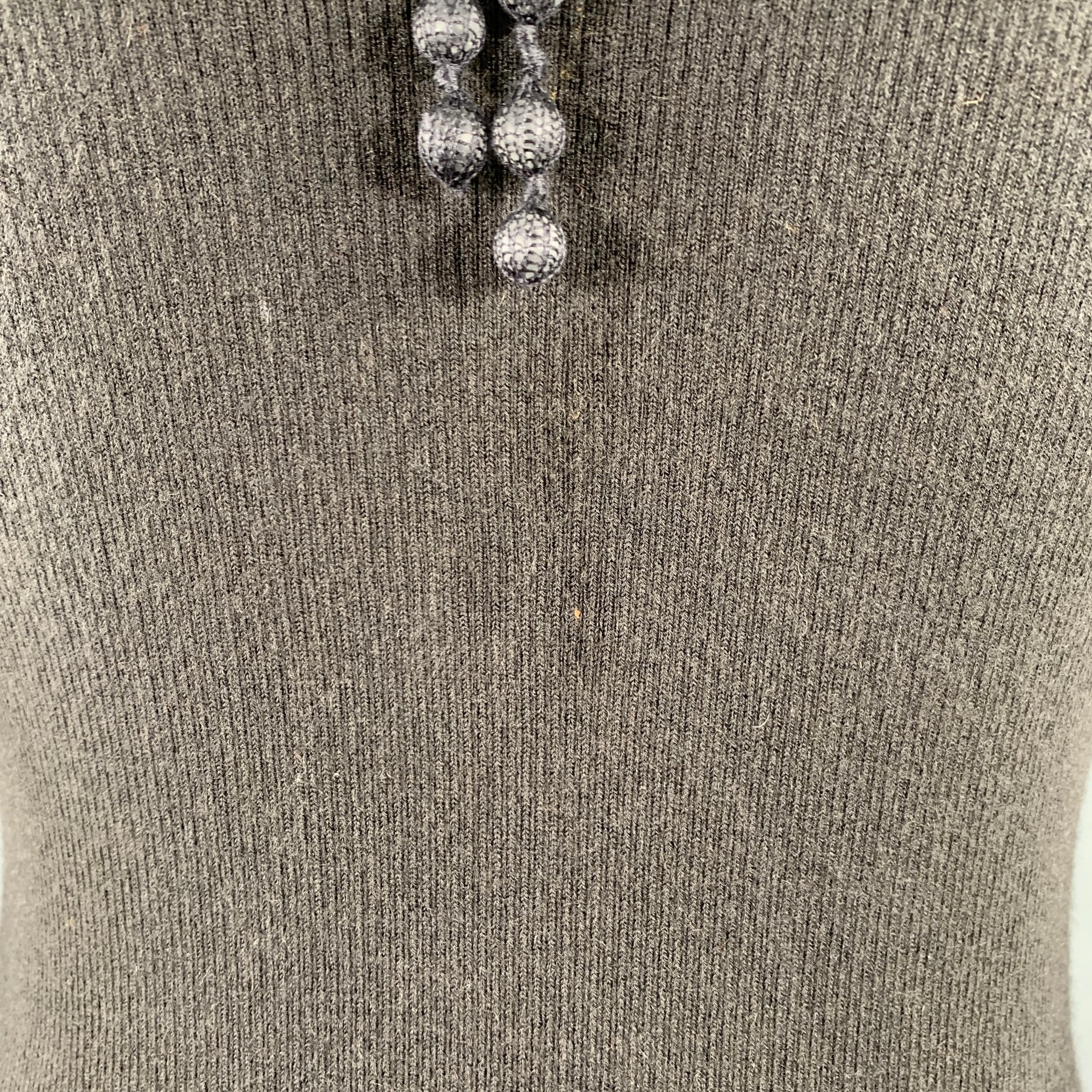 TSE Size L Grey Slate Cashmere Rib Knit Open Front Cardigan Dress Set - Image 8