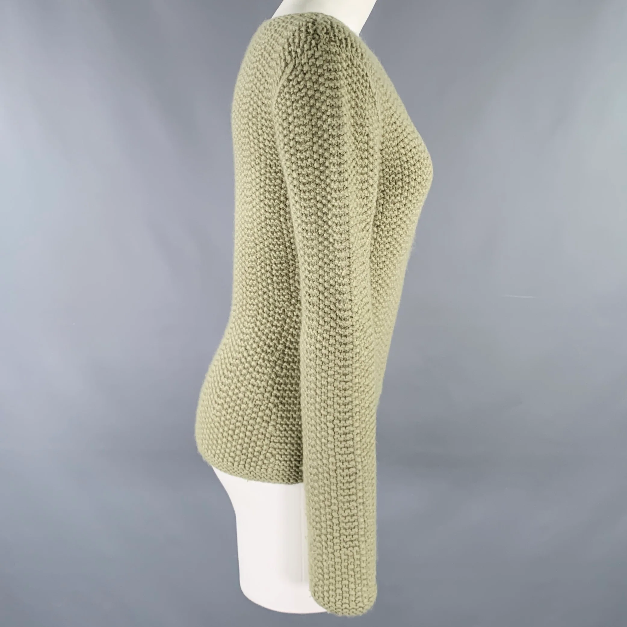 TSE Size M Sage Green Chunky Knit Pullover - Image 2