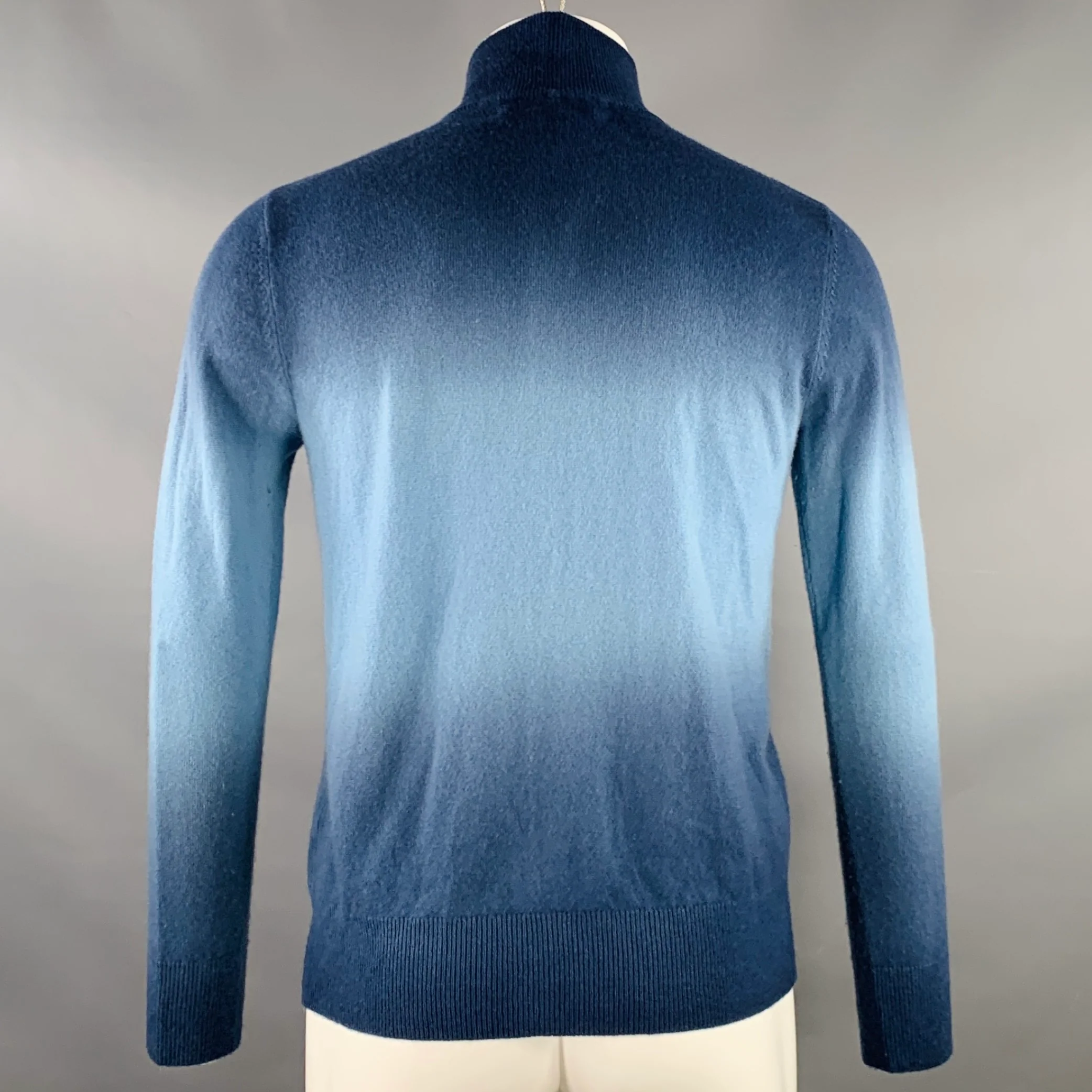 TSE Size S Navy Blue Ombre Cashmere Zip Up Cardigan - Image 3