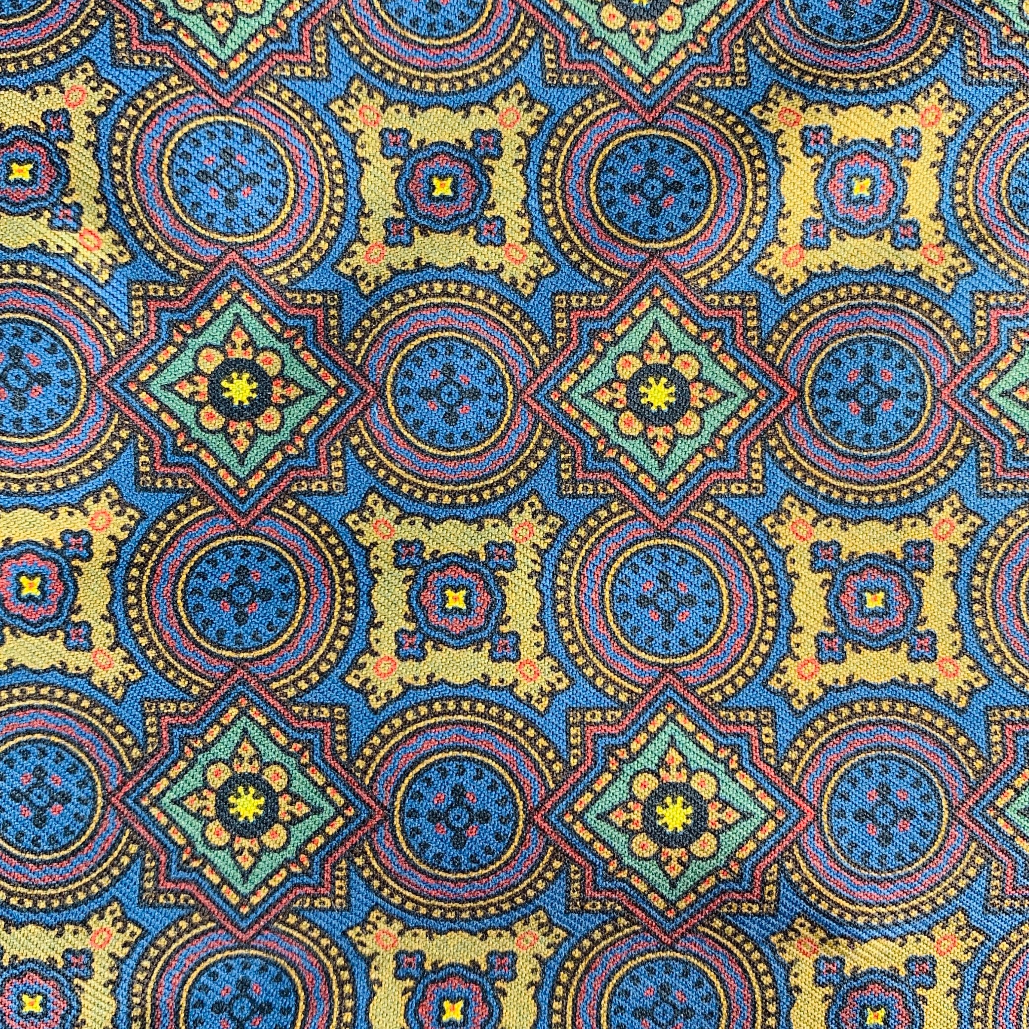 TURNBULL & ASSER Purple Blue Abstract Floral Silk Ascot - Image 2
