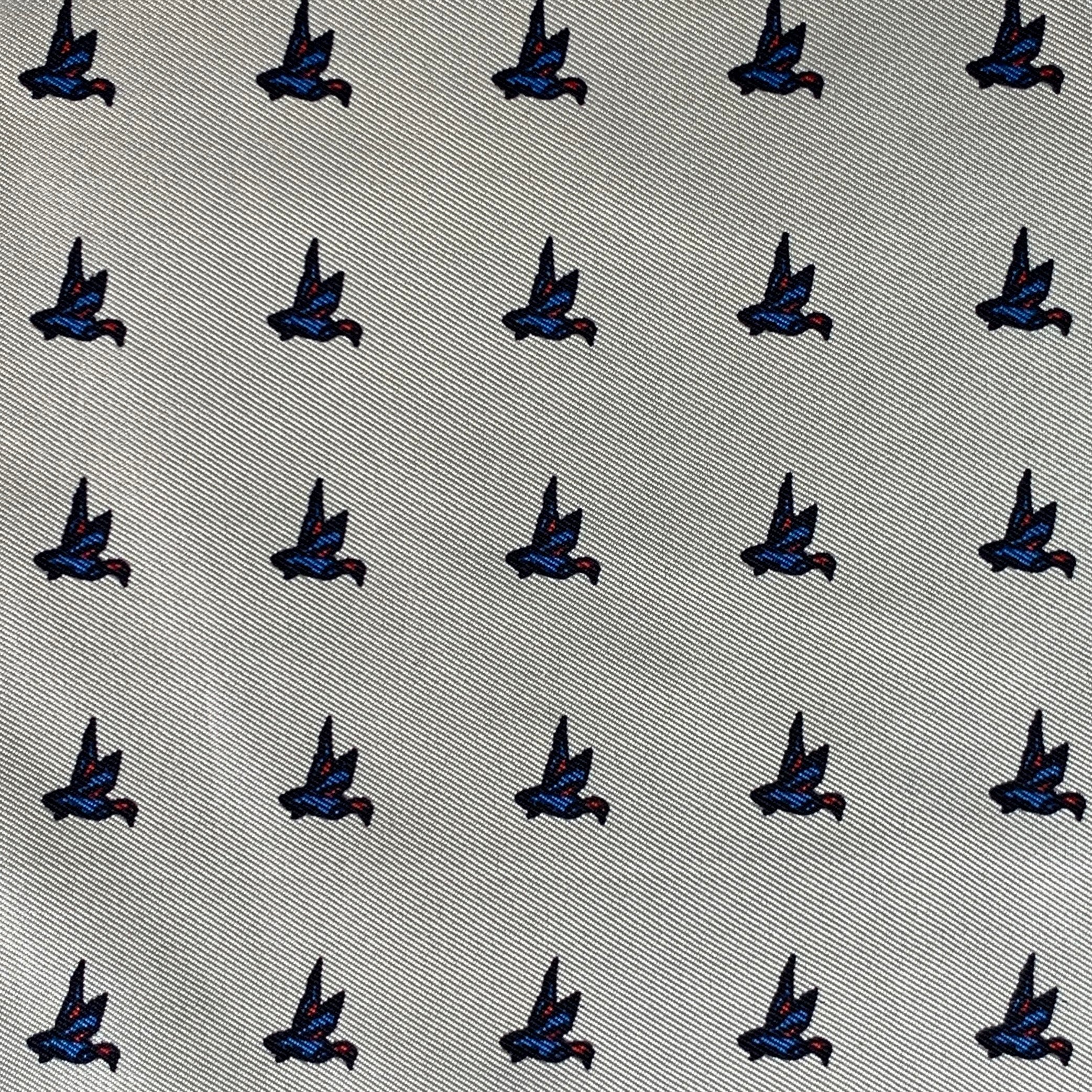 TURNBULL & ASSER Yellow Blue Birds Silk Pocket Square - Image 2