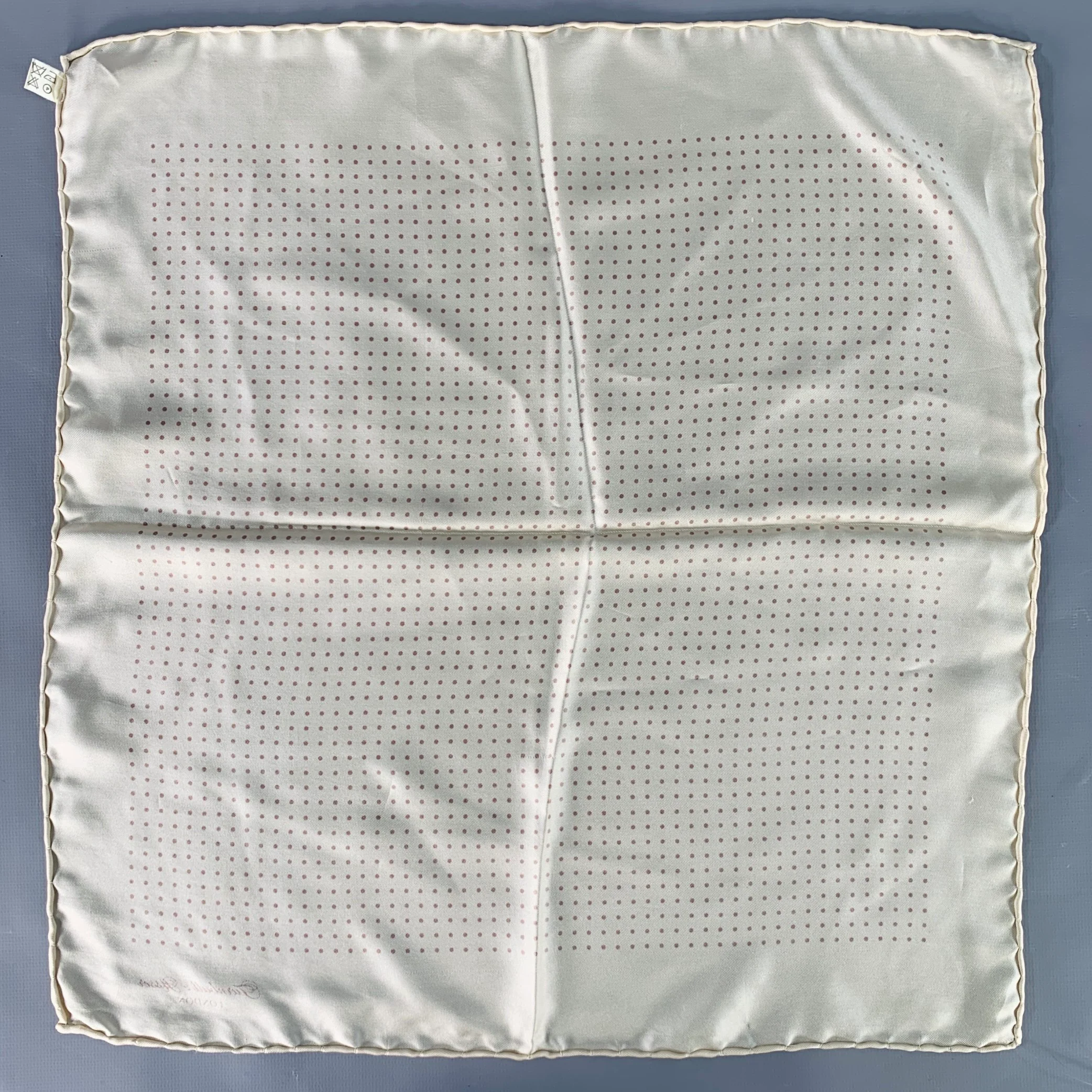 TURNBULL & ASSER Yellow Brown Polka Dot Silk Pocket Square - Image 3