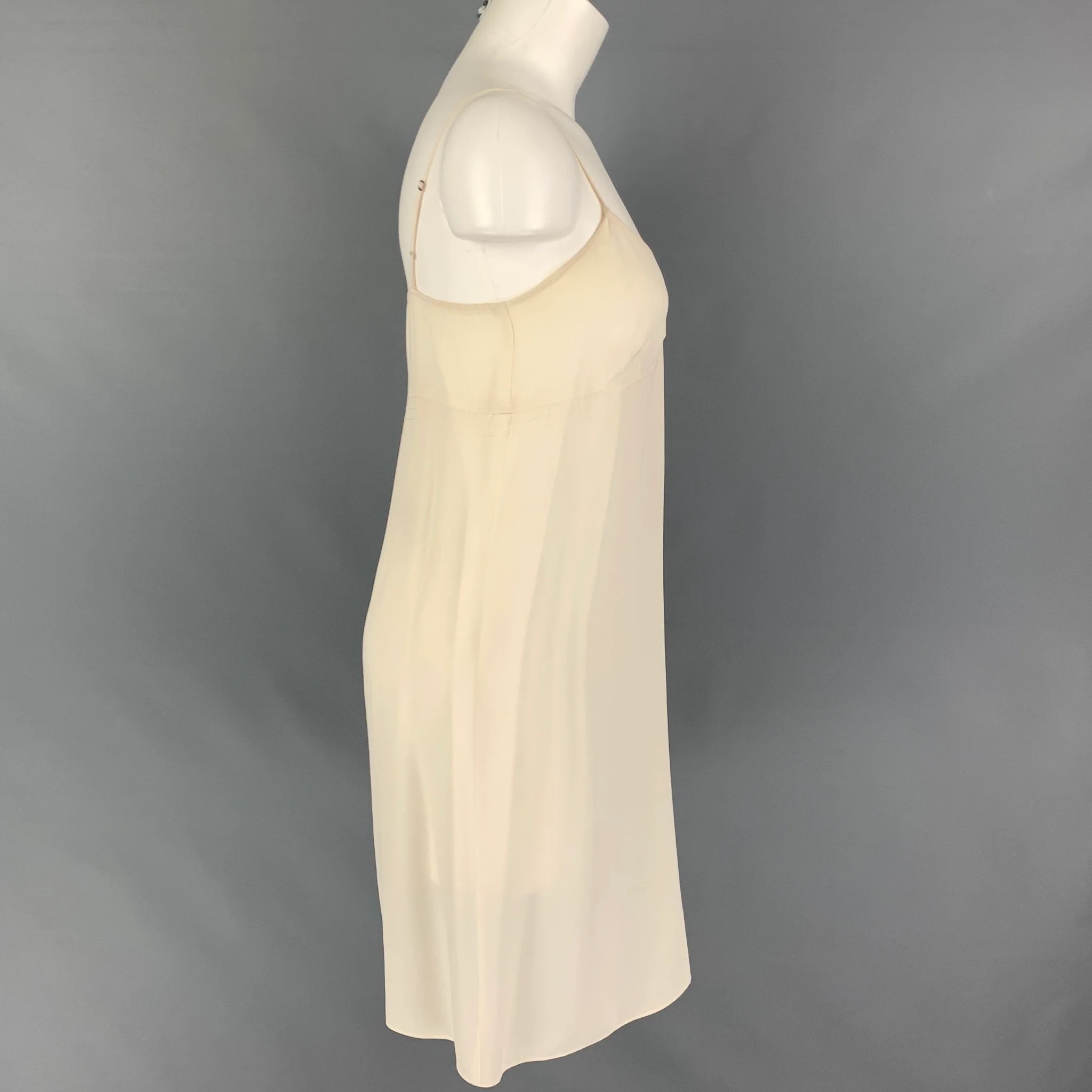TWELFTH STREET Size S Cream Silk Slip Dress - Image 2