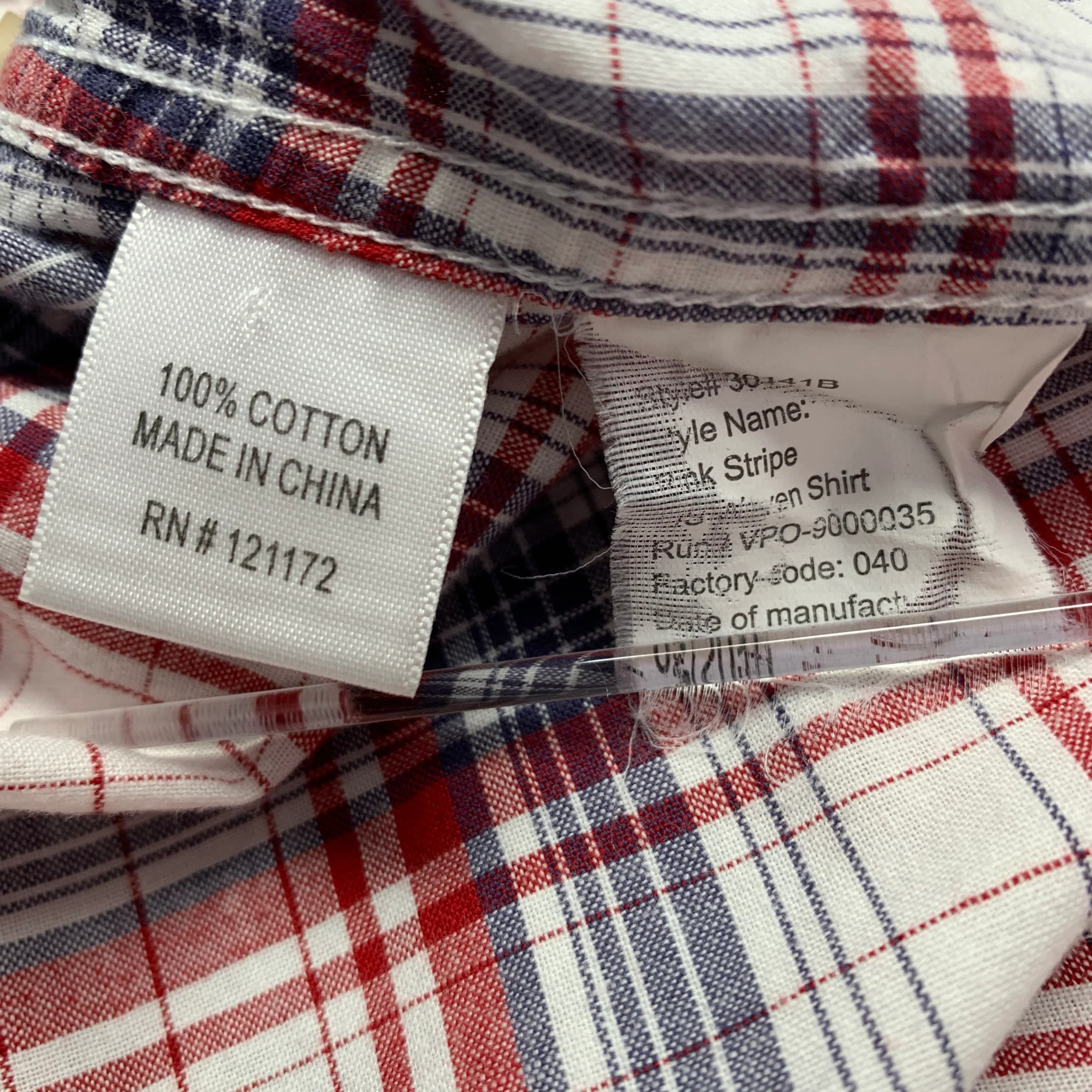 TWENTY FOUR STANDARD Size M White Red Black Plaid Cotton Long Sleeve Shirt - Image 6