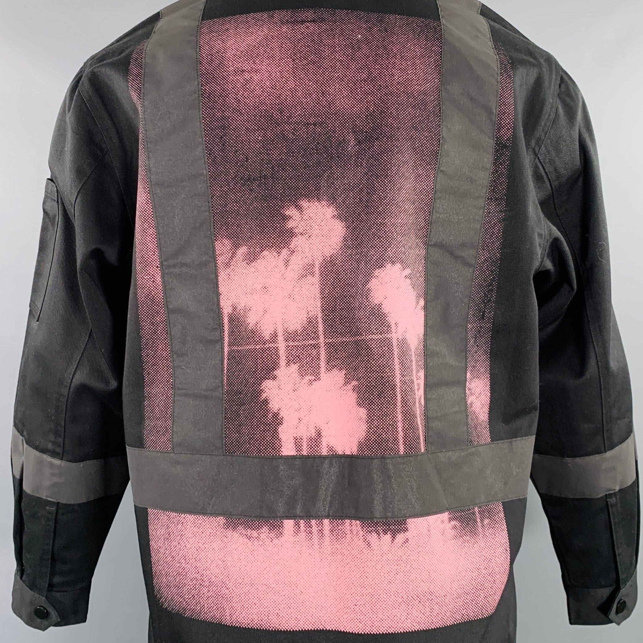 U.P.W.W. Size S Black Pink Photo Polyester Cotton Jacket - Image 5