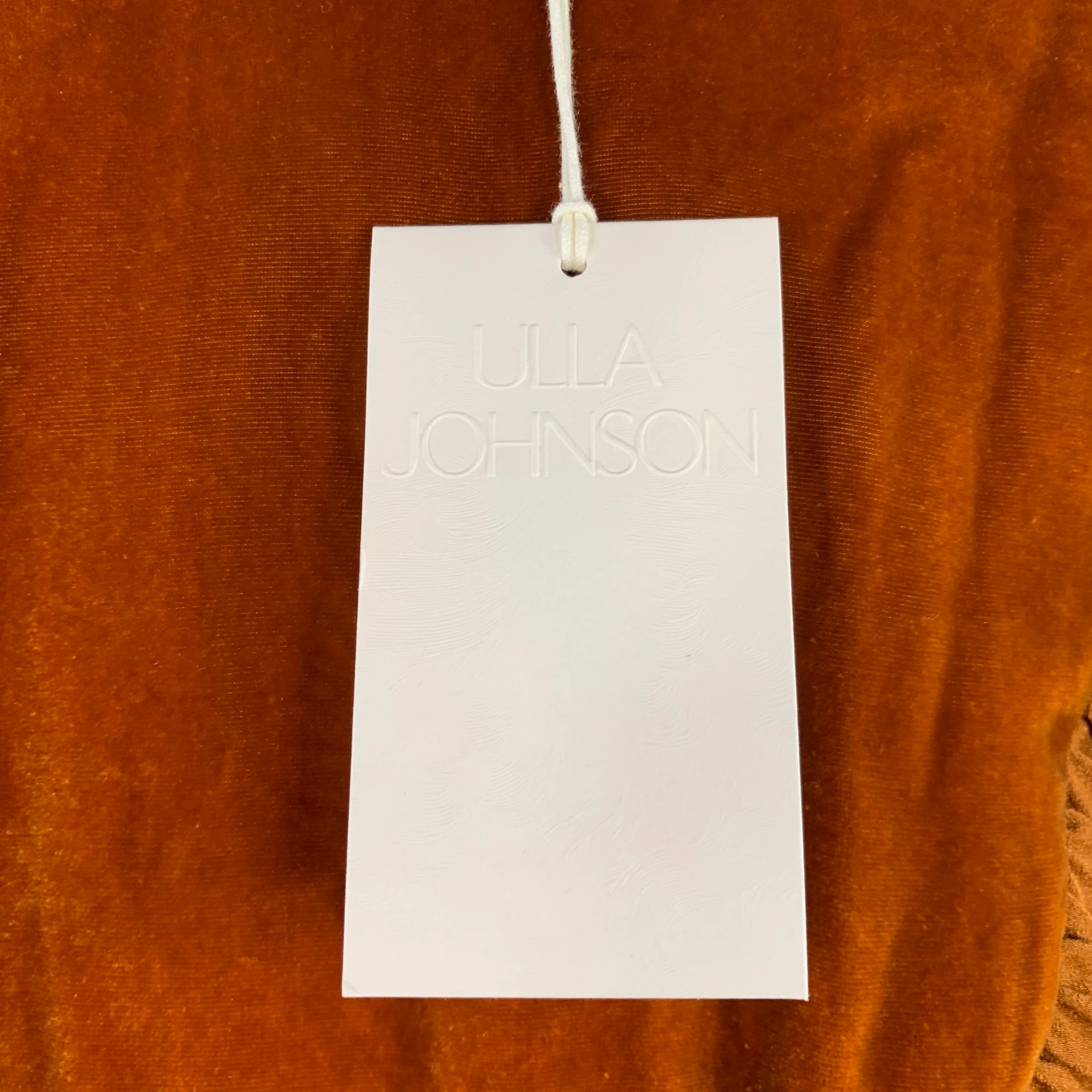 ULLA JOHNSON Size 4 Camel Ruffled Long Sleeve Below Knee Dress - Image 5