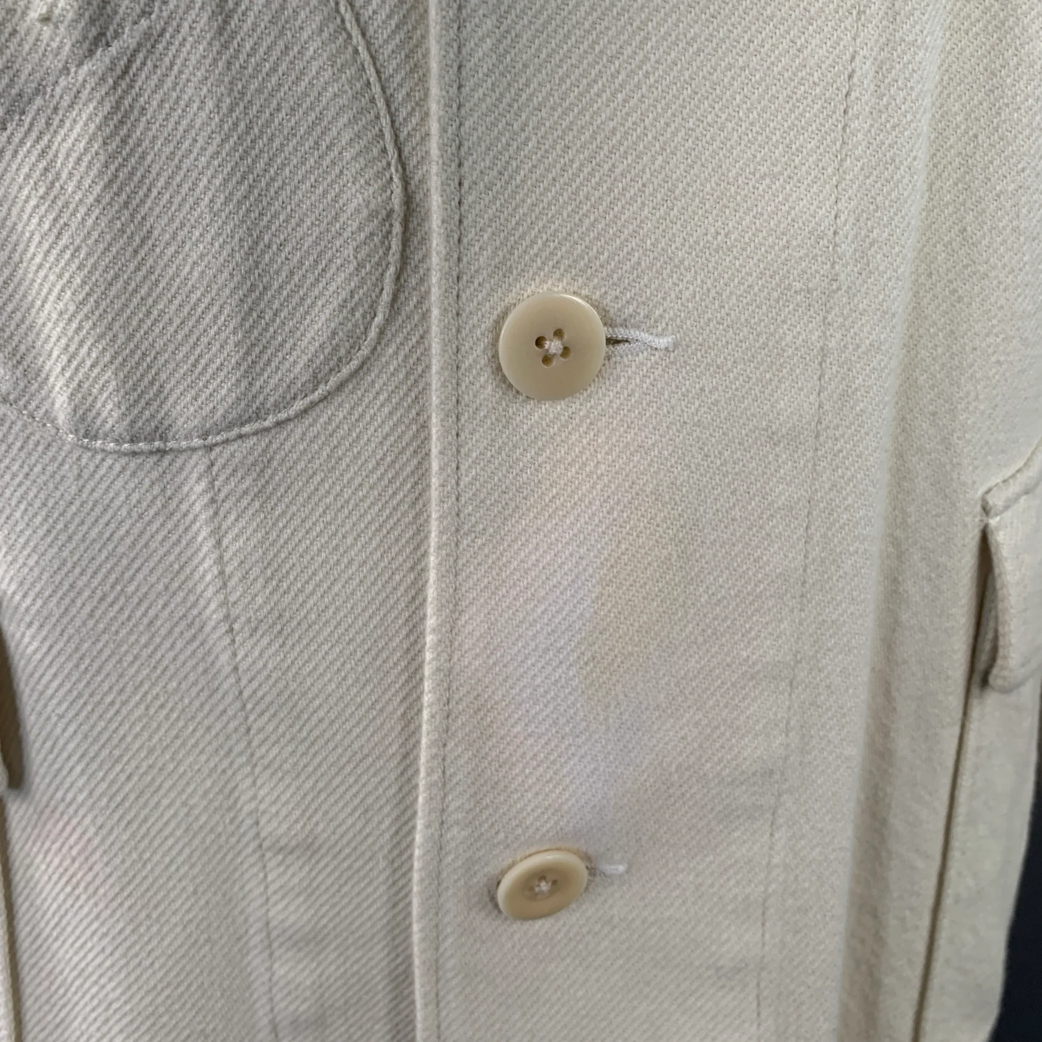 UNDERCOVER Size XL White Red Twill Cotton Contrast Trim Chore Jacket - Image 6