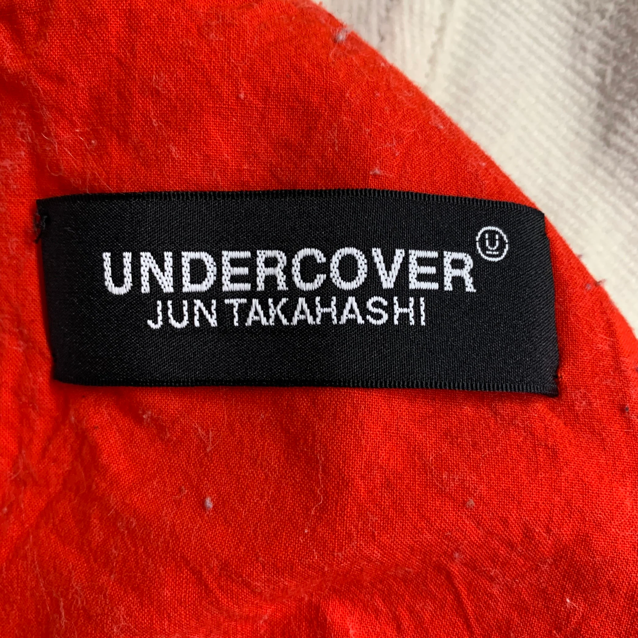 UNDERCOVER Size XL White Red Twill Cotton Contrast Trim Chore Jacket - Image 8