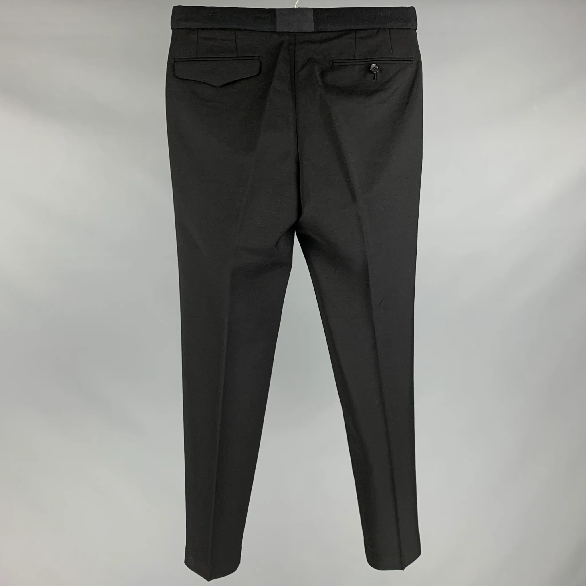 UNITED ARROWS Size 30 Black Tuxedo Dress Pants - Image 2